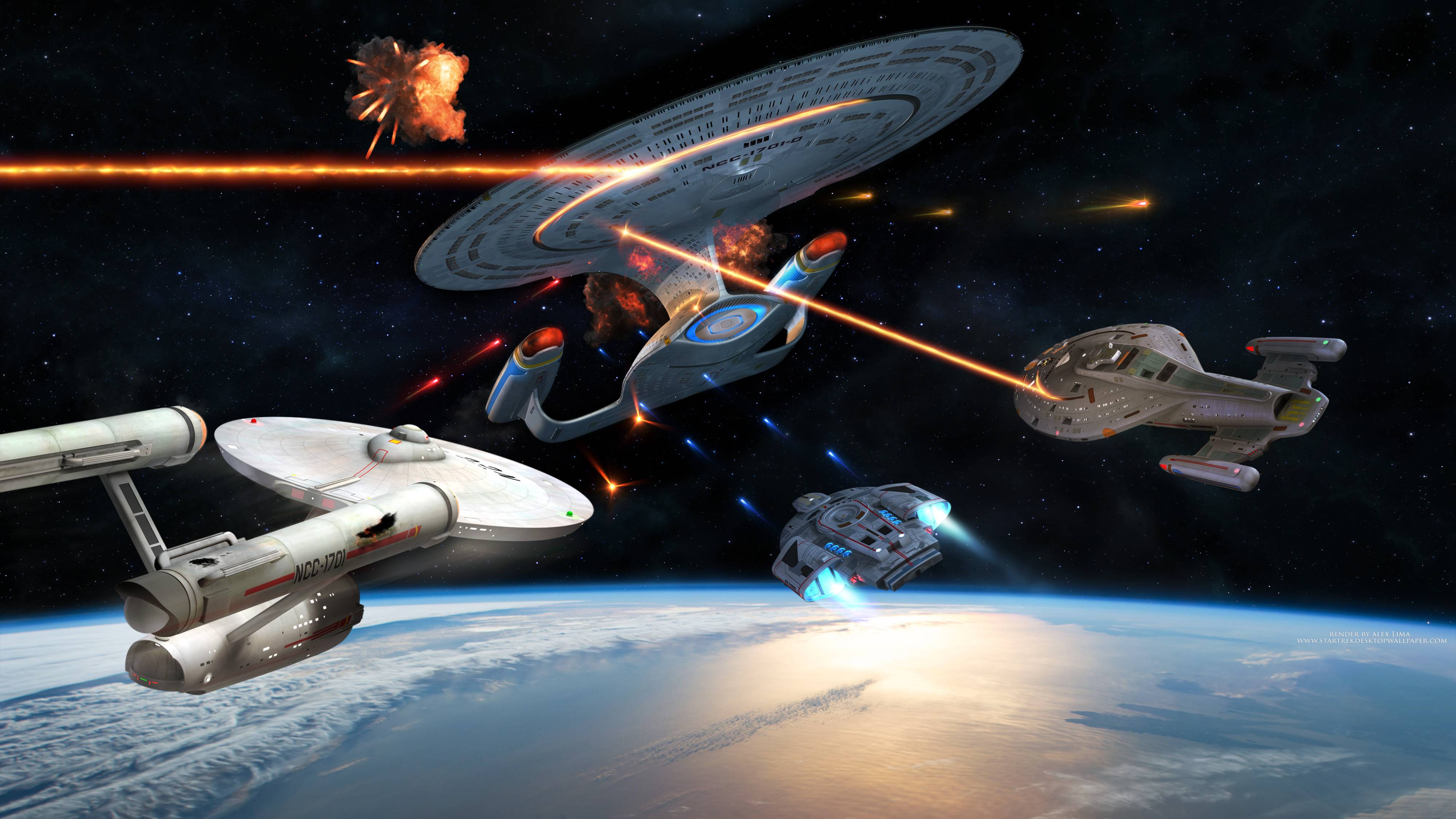 Battaglia spaziale astronavi Star Trek, 4000x2250 UHD, PC 4K