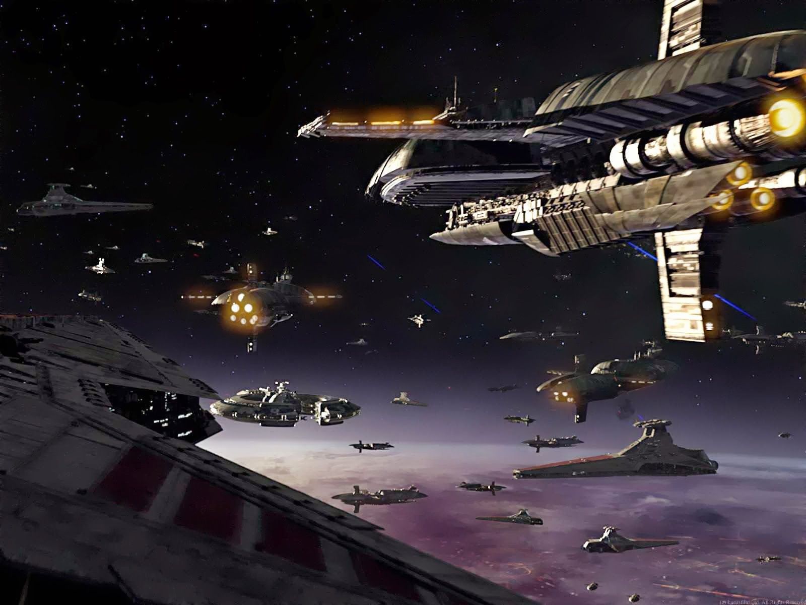 Battaglia navale spaziale Star Wars, saga fantascientifica, 1600x1200 HD, Desktop