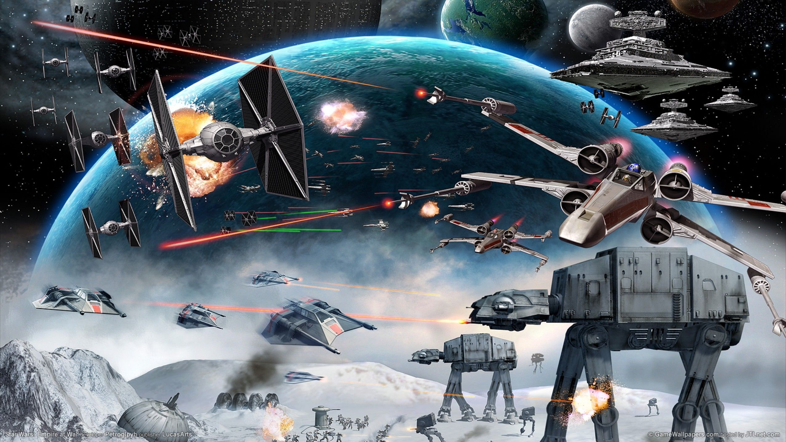 Battaglia spaziale Star Wars, saga fantascientifica, 2560x1440 2K, Desktop