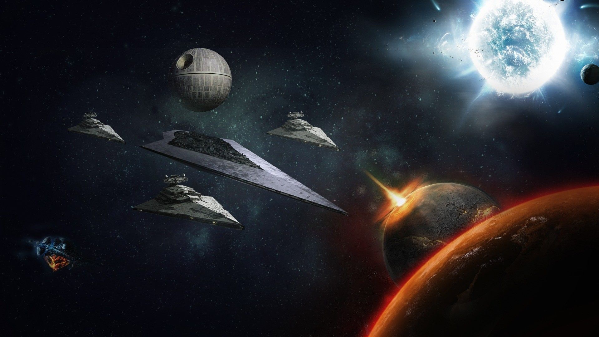 Battaglia spaziale Star Wars, Death Star, 1920x1080 1080p, Laptop