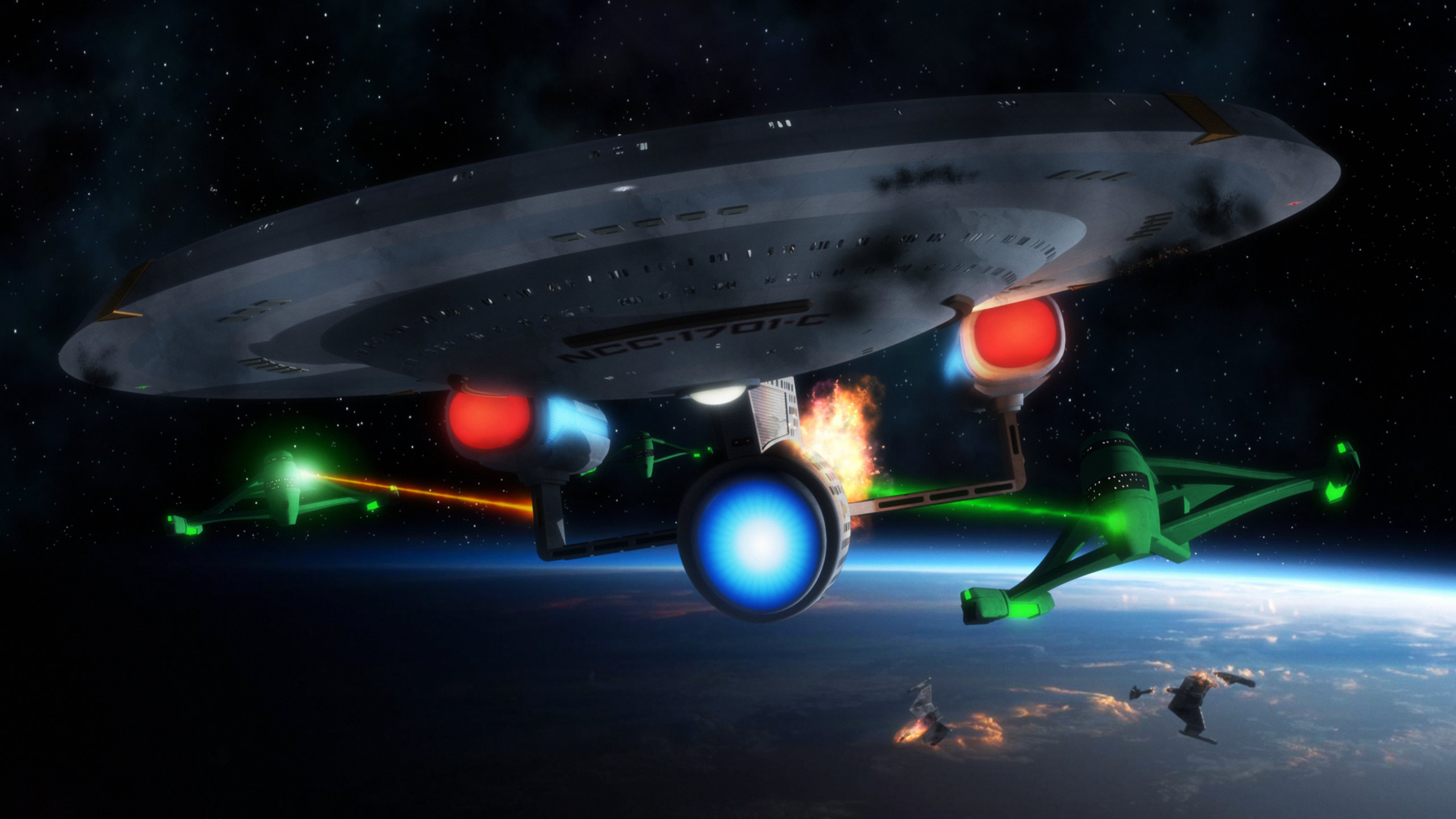 Astronave Star Trek battaglia spaziale, 2560x1440 2K, Desktop