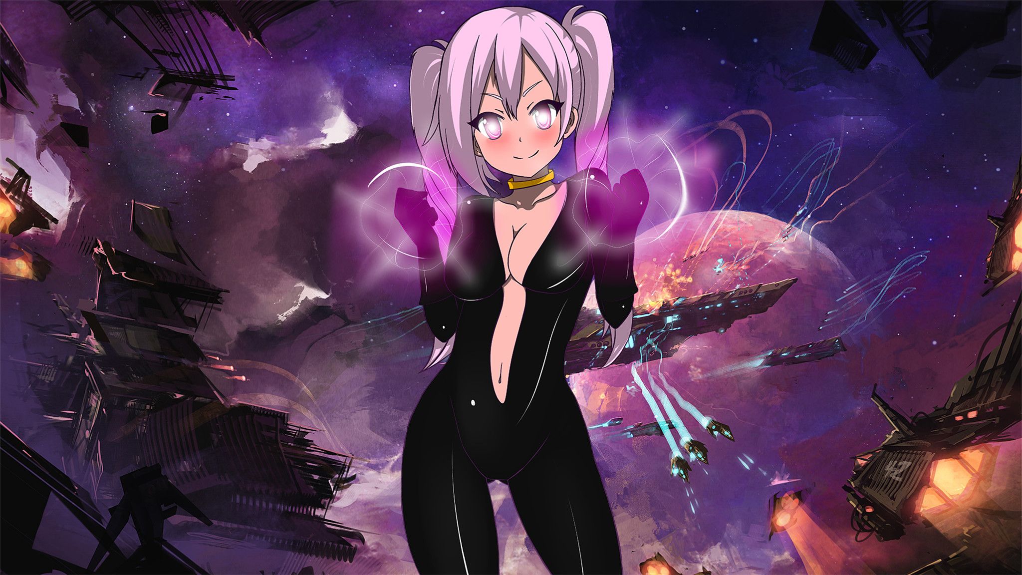 Personaggio anime battaglia spaziale, 2048x1152 Hi-Res, PC Desktop