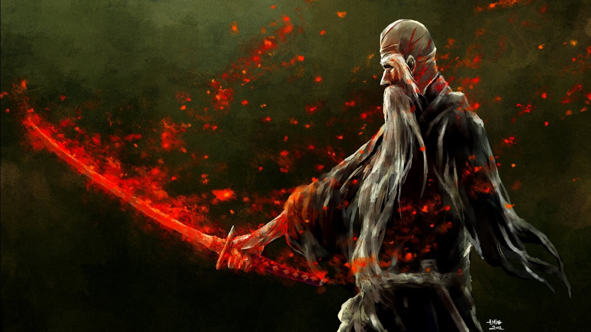 Guerriero samurai spada rossa, 1920x1080 Full HD 1080p, PC