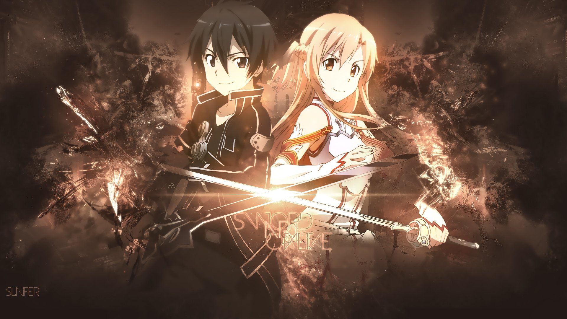 Kirito e Asuna, Sword Art Online, Kazuto Kirigaya, 1920x1080 Full HD, PC