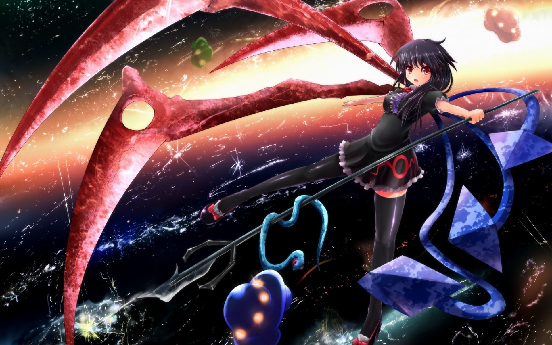 Guerriera anime con lancia cosmica, 1920x1200 Full HD+, PC