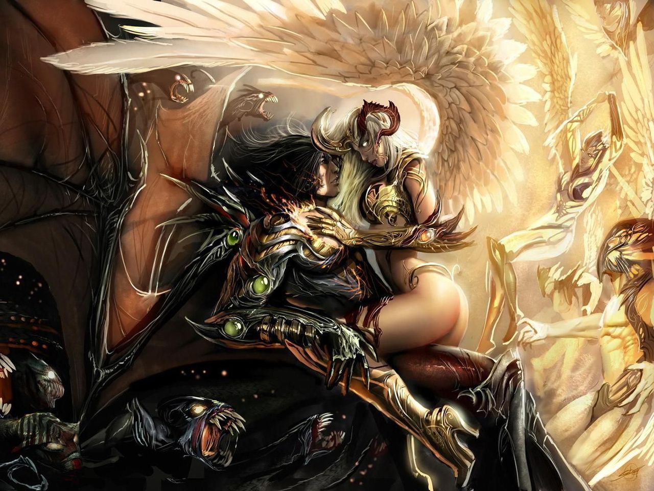 Demone e angelo abbraccio, 1280x960 720p, Acer Nitro