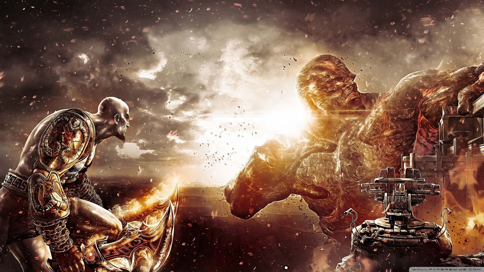 Kratos God of War battaglia, azione, 1600x900 HD, Desktop