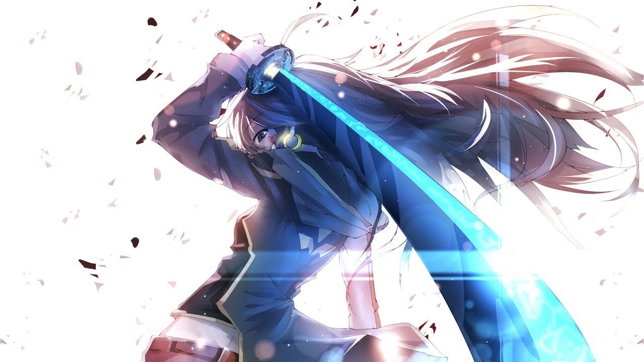 Guerriera anime con spada energia, 1280x720 HD, Desktop