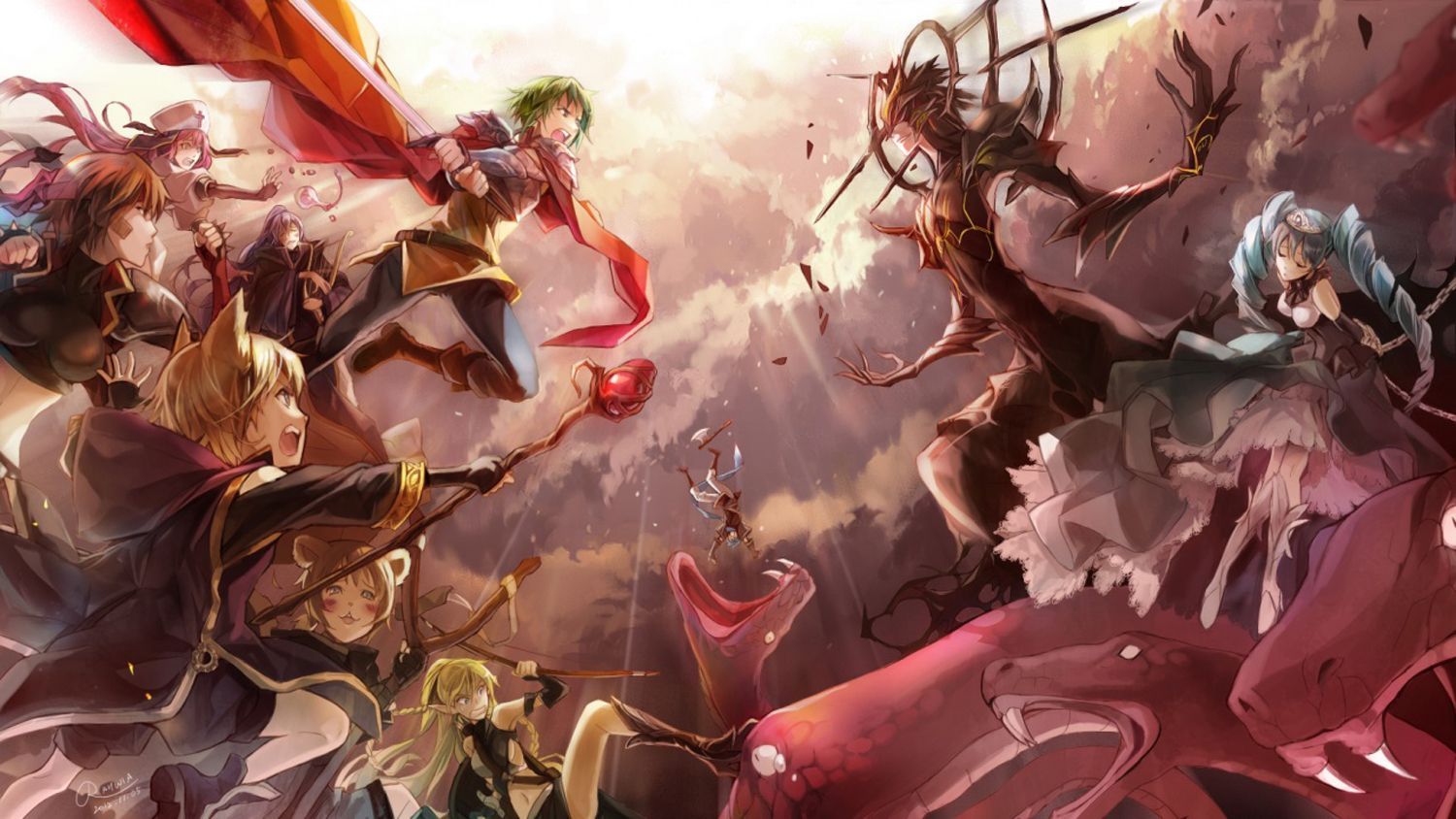 battaglia anime epica gruppo, 1500x844 HD, Desktop