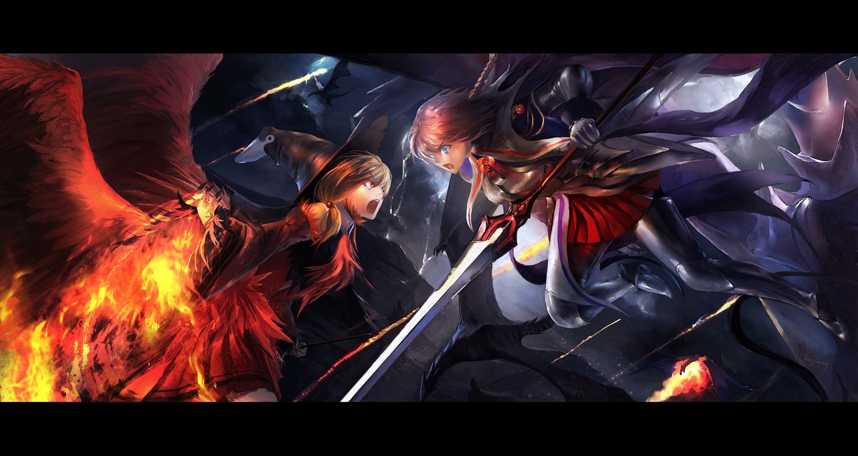 battaglia anime spade fiamme, 1670x888 900p, PC