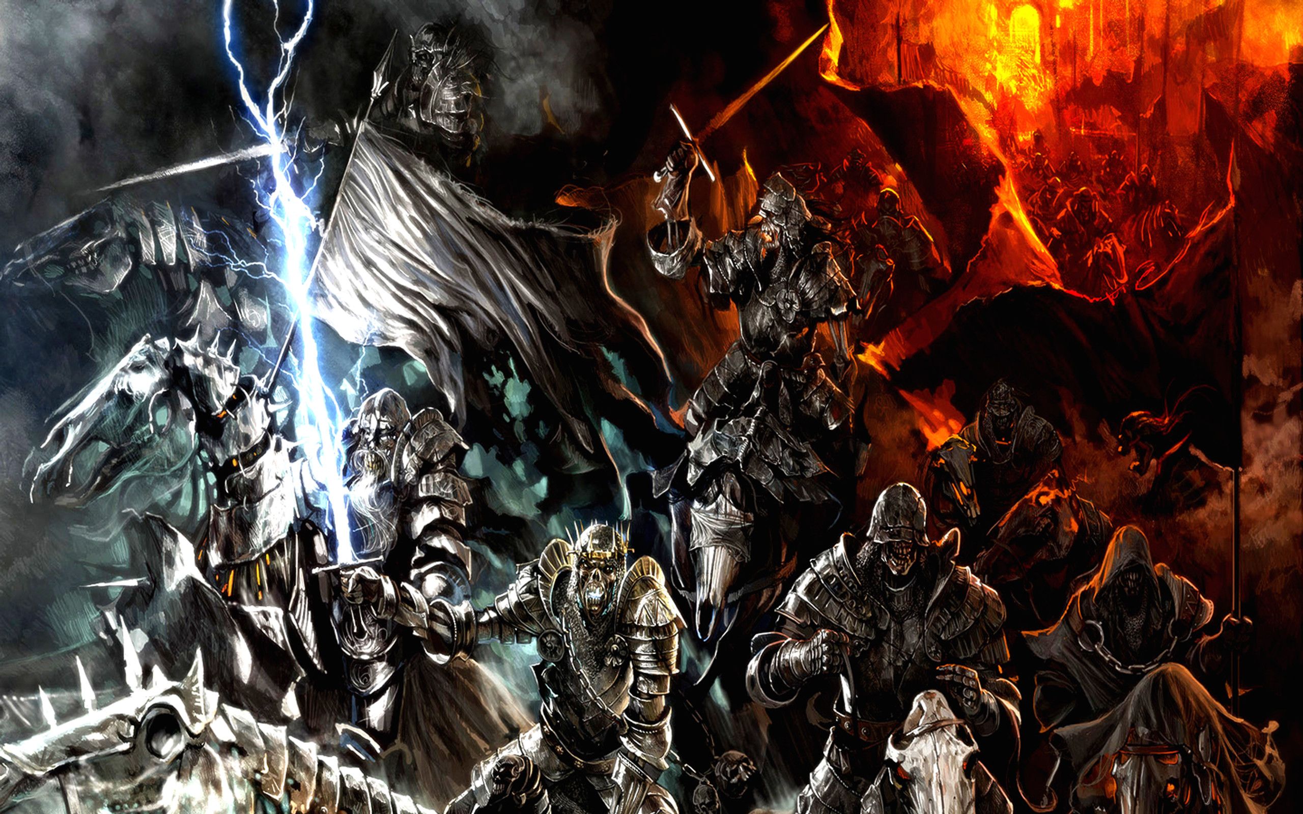 Battaglia cavalieri epica fantasy, 2560x1600 2K, PC
