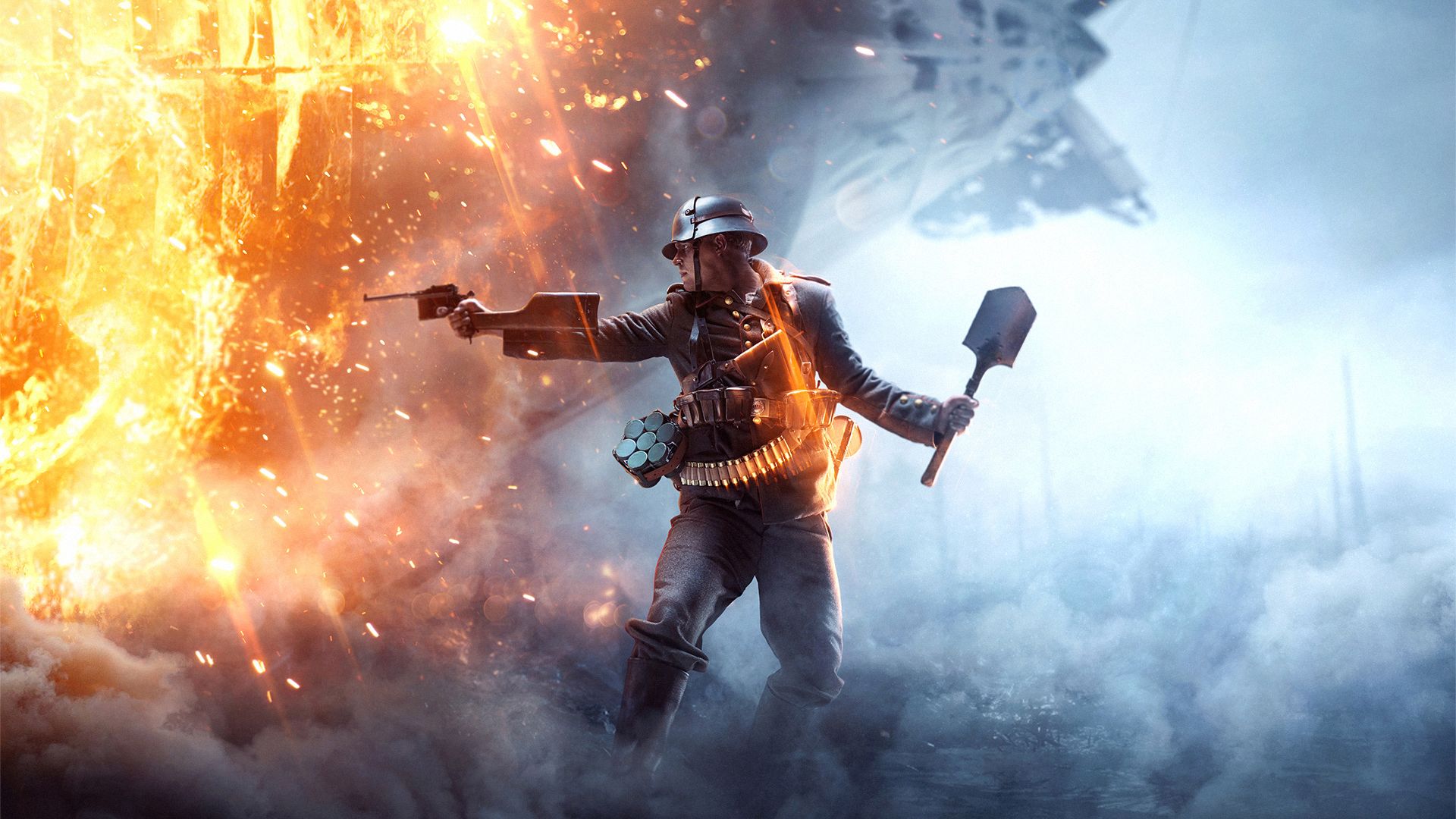 Soldato Battlefield 1 con esplosione, 1920x1080 1080p, PC Desktop