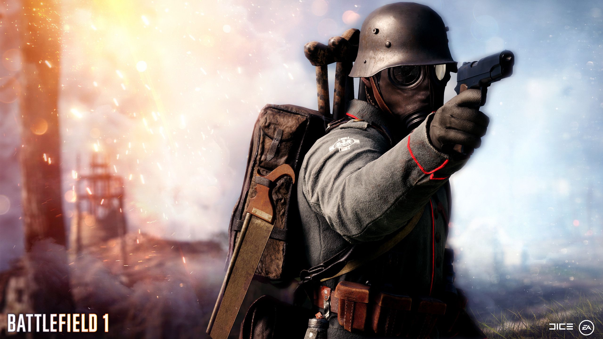 Soldato Battlefield 1 con pistola, 2560x1440 2K QHD, PC