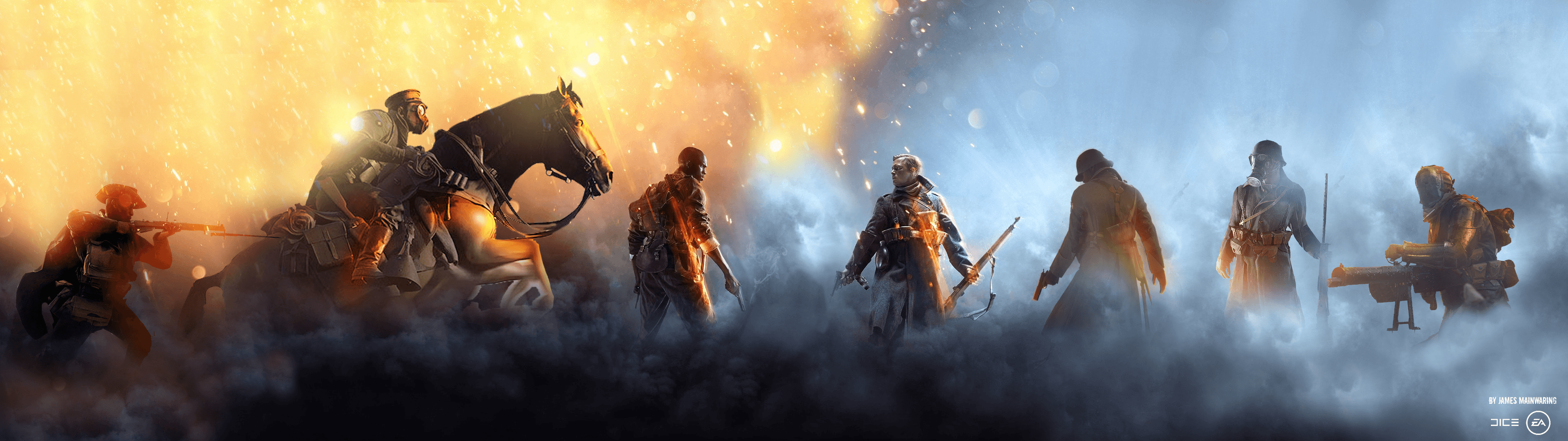 Battlefield 1 soldati guerra, 3840x1080 Ultrawide, Dual Monitor