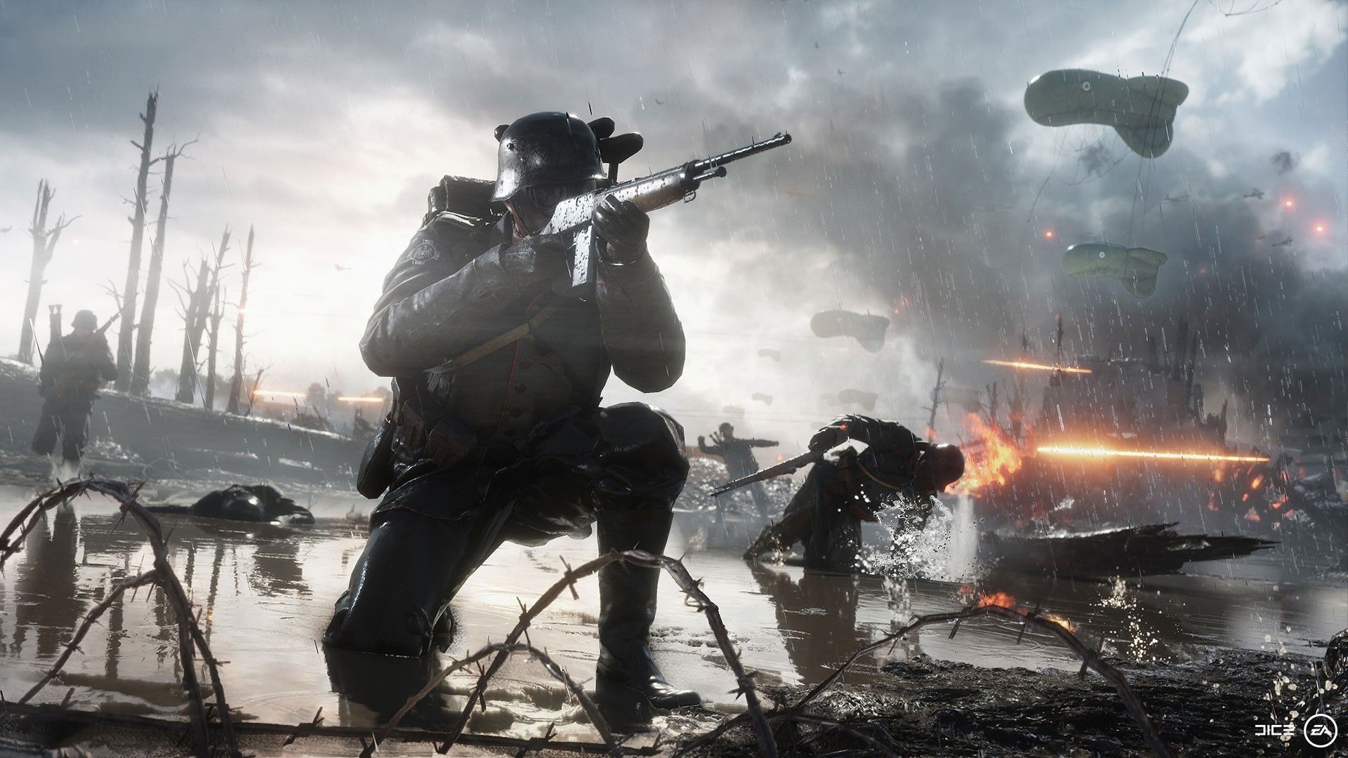 Battlefield 1 soldato zeppelin guerra, 1920x1080 Full HD, PC