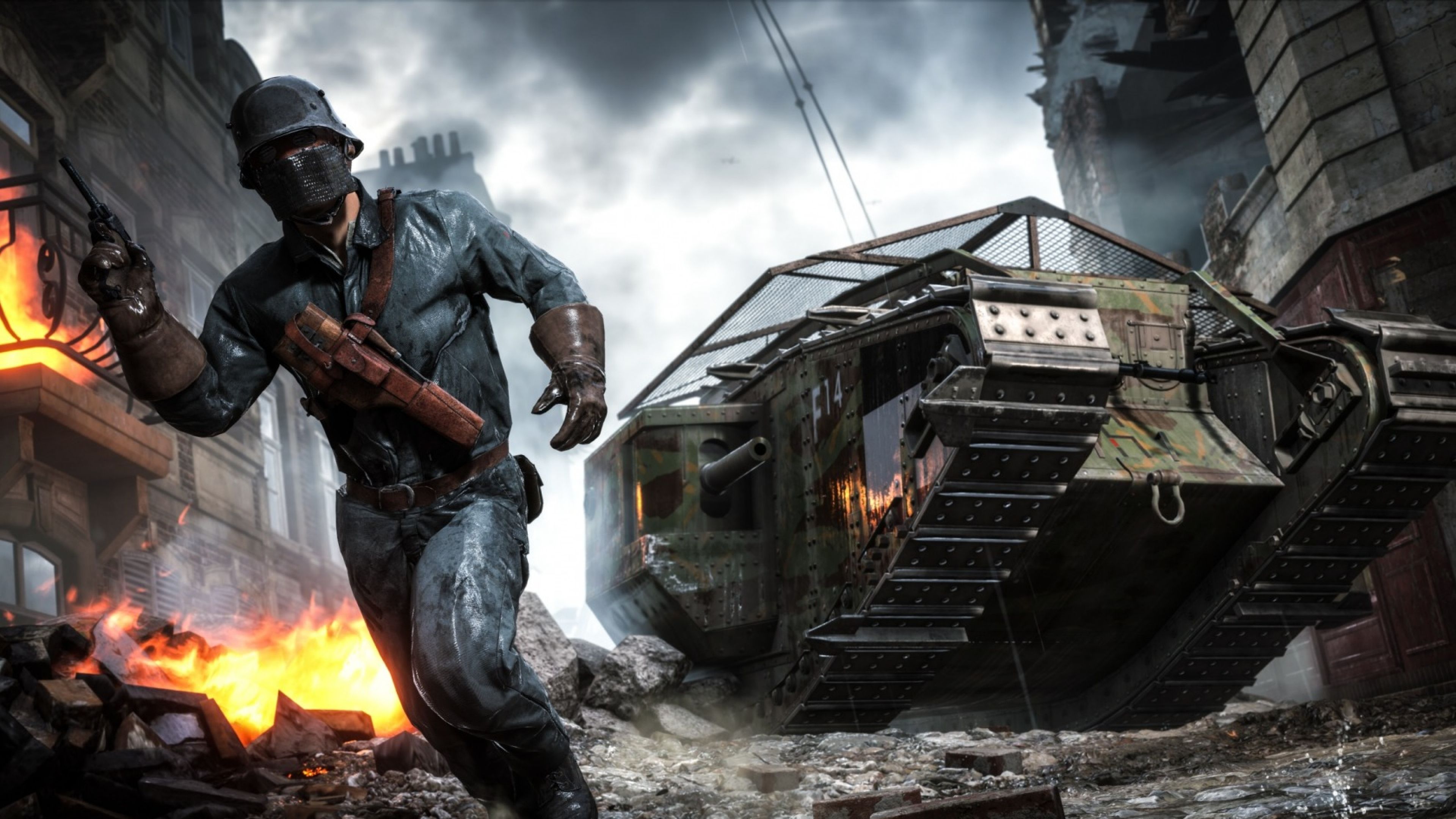 Soldato e carro armato Battlefield 1, 3840x2160 Ultra HD, Monitor 4K