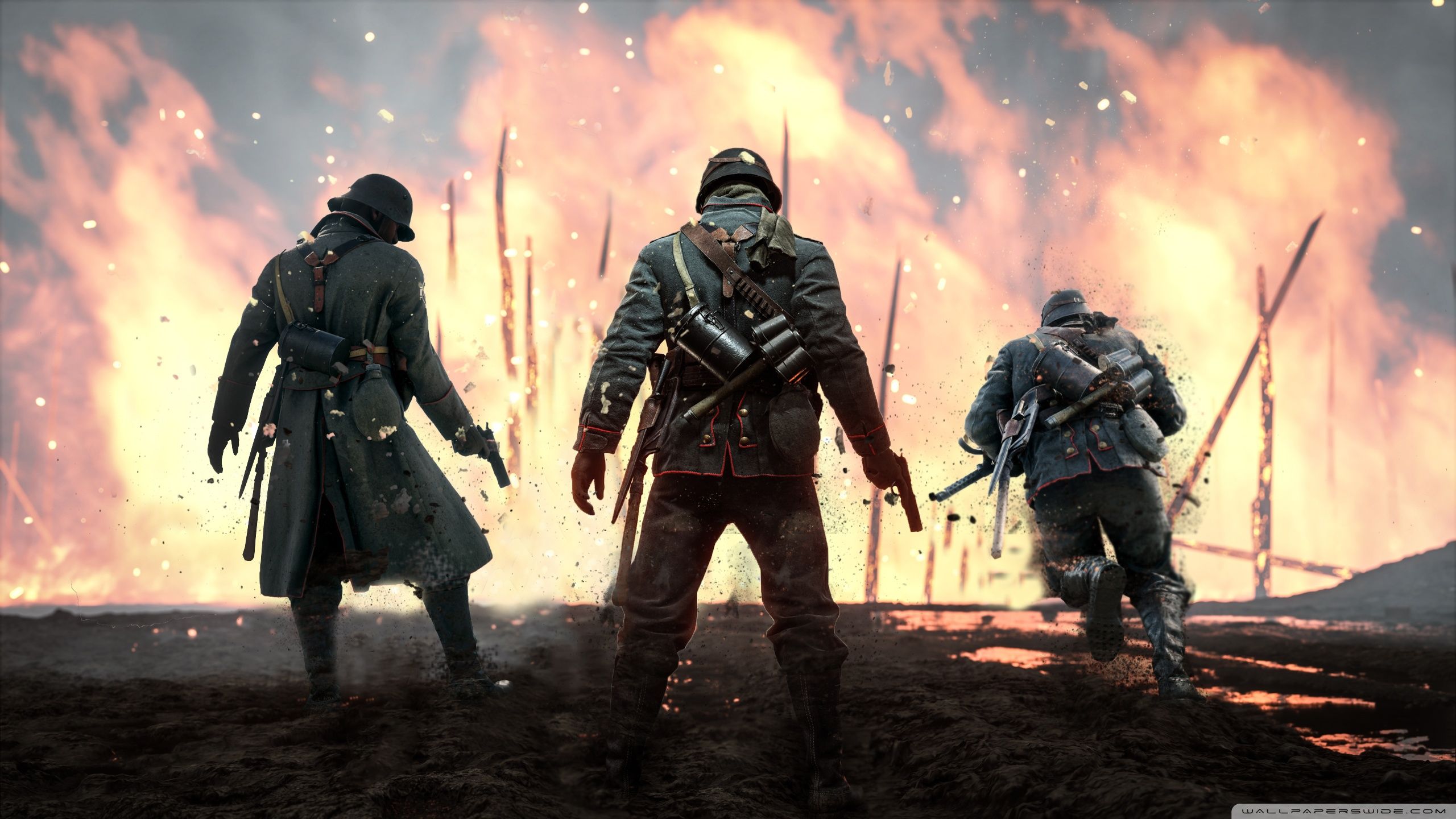 Soldati Battlefield 1 esplosione, 2560x1440 1440p, Desktop