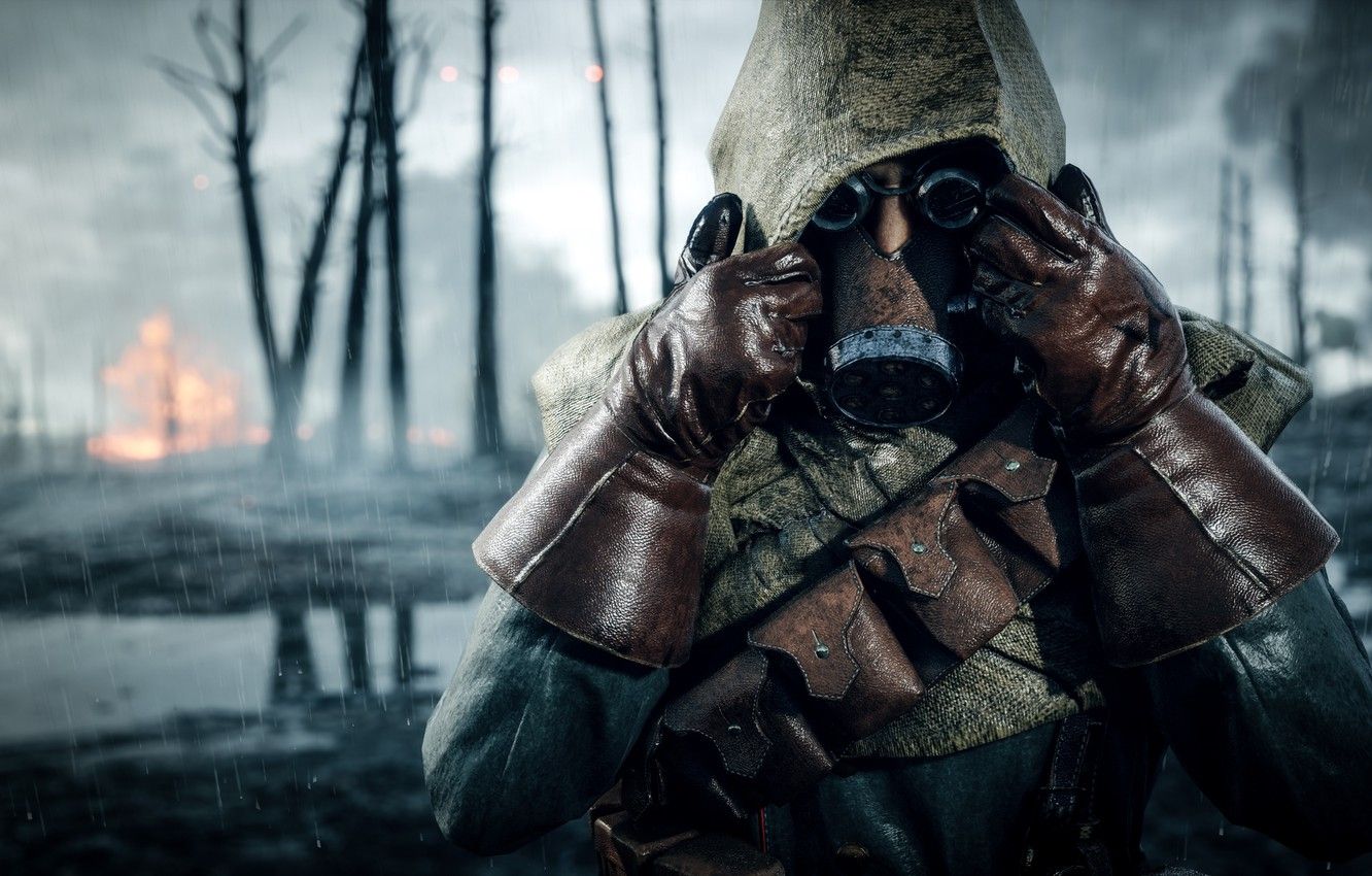Soldato con maschera antigas Battlefield 1, 1332x850 720p, Laptop