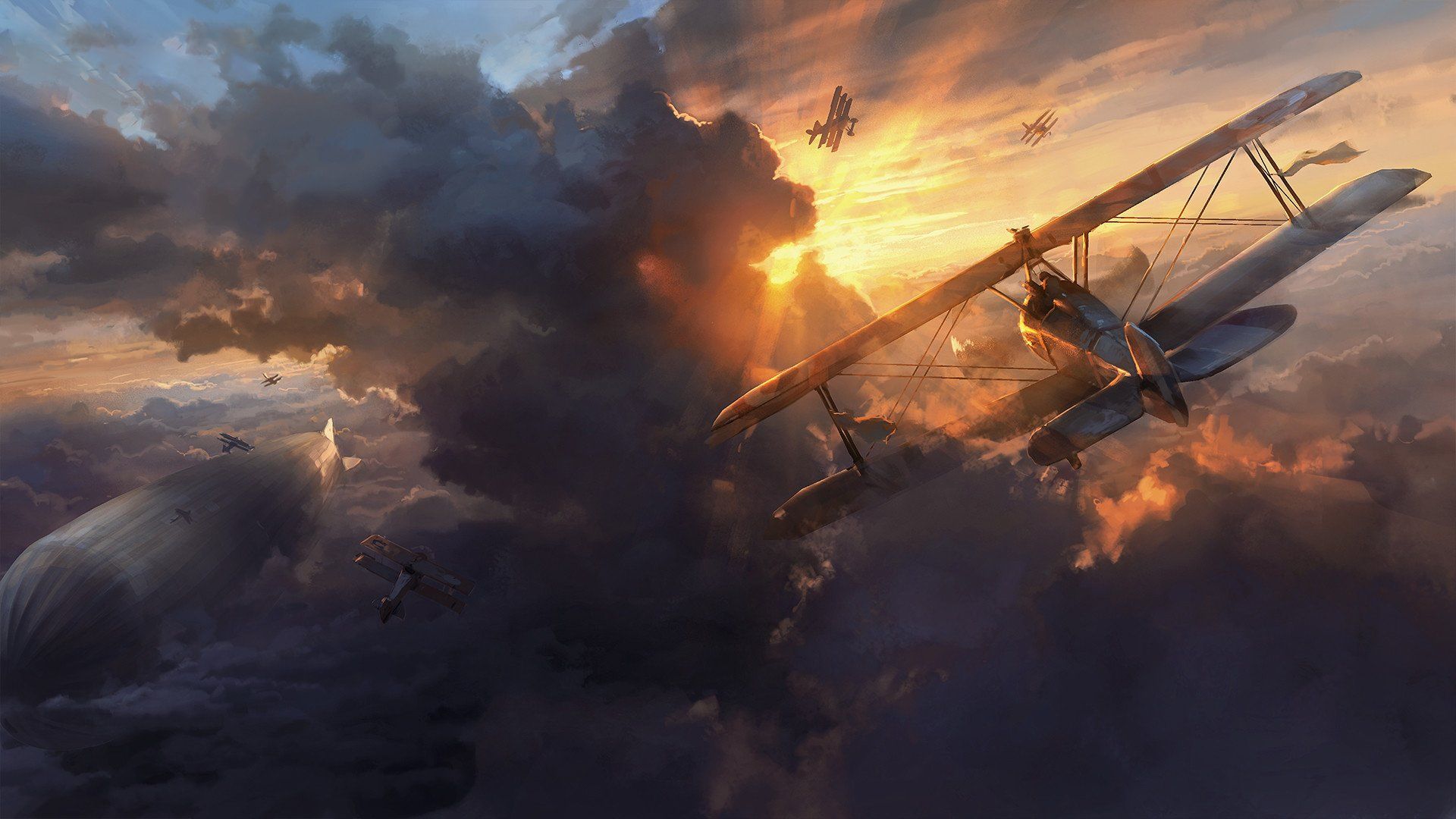 Aereo biplano Battlefield 1, DICE, 1920x1080 Full HD 1080p, PC