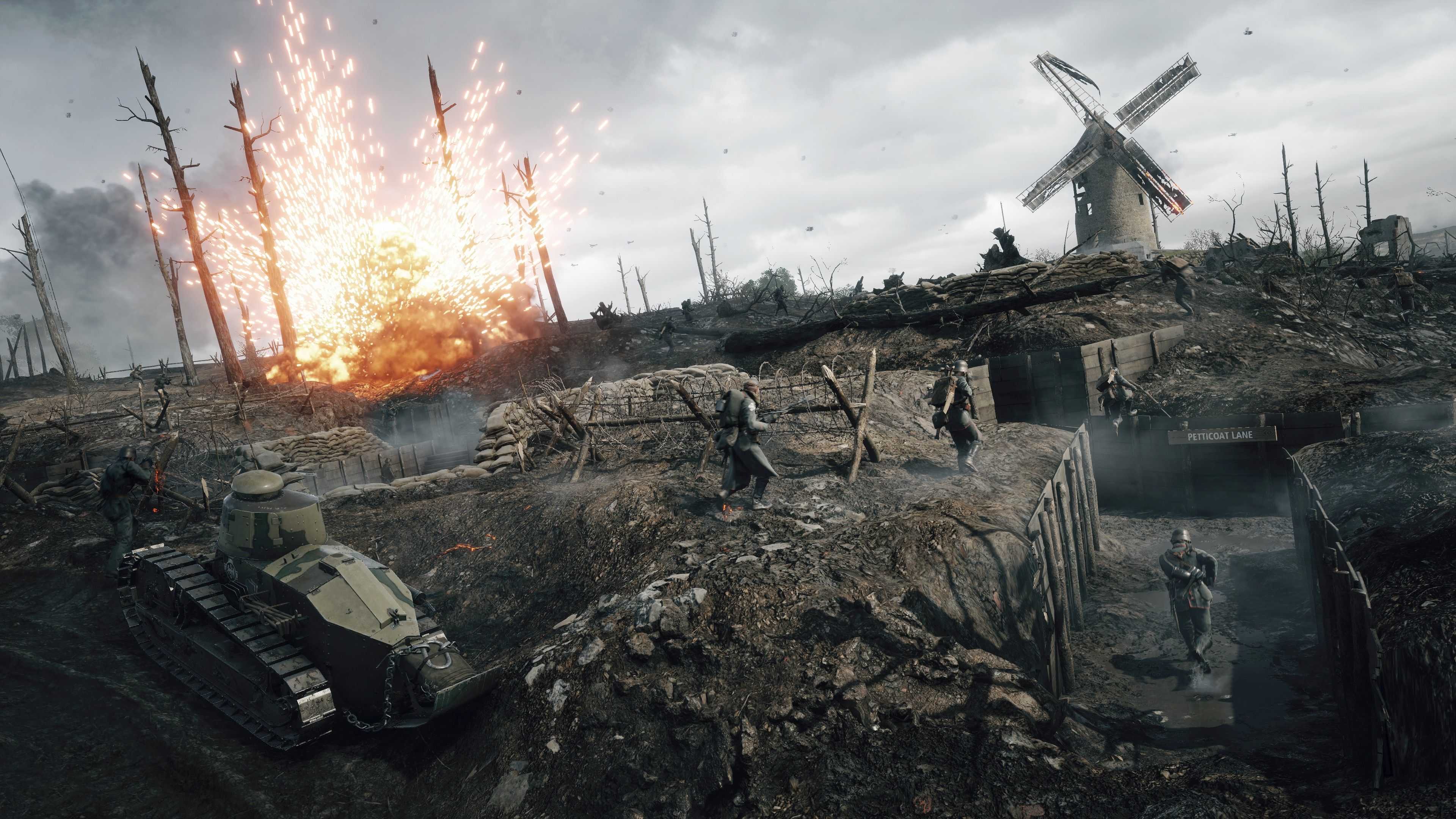 Battlefield 1 trincea esplosione, 3840x2160 Ultra HD, Monitor 4K