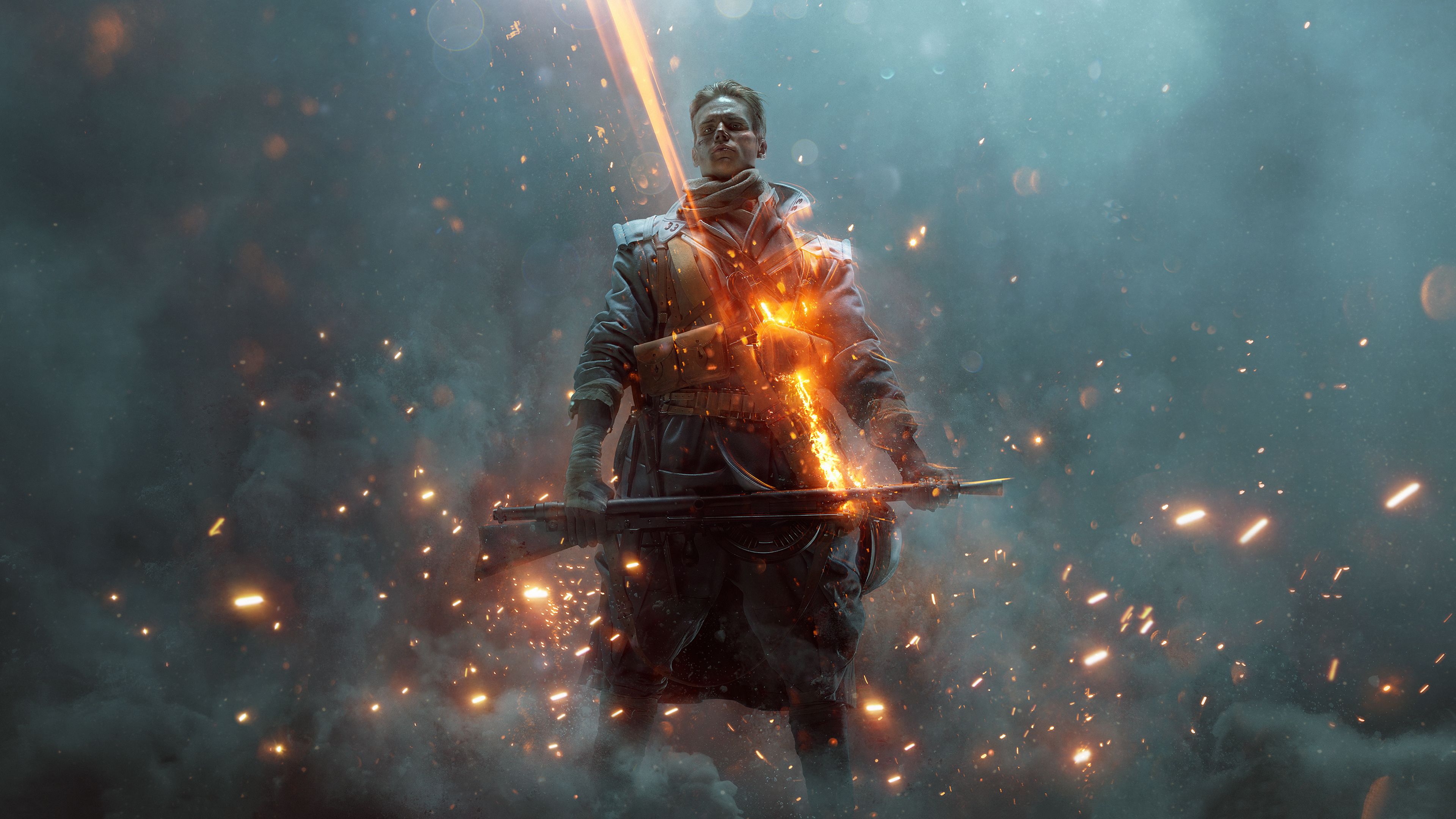 Soldato Battlefield 1 fiamme, 3840x2160 UHD, PC 4K