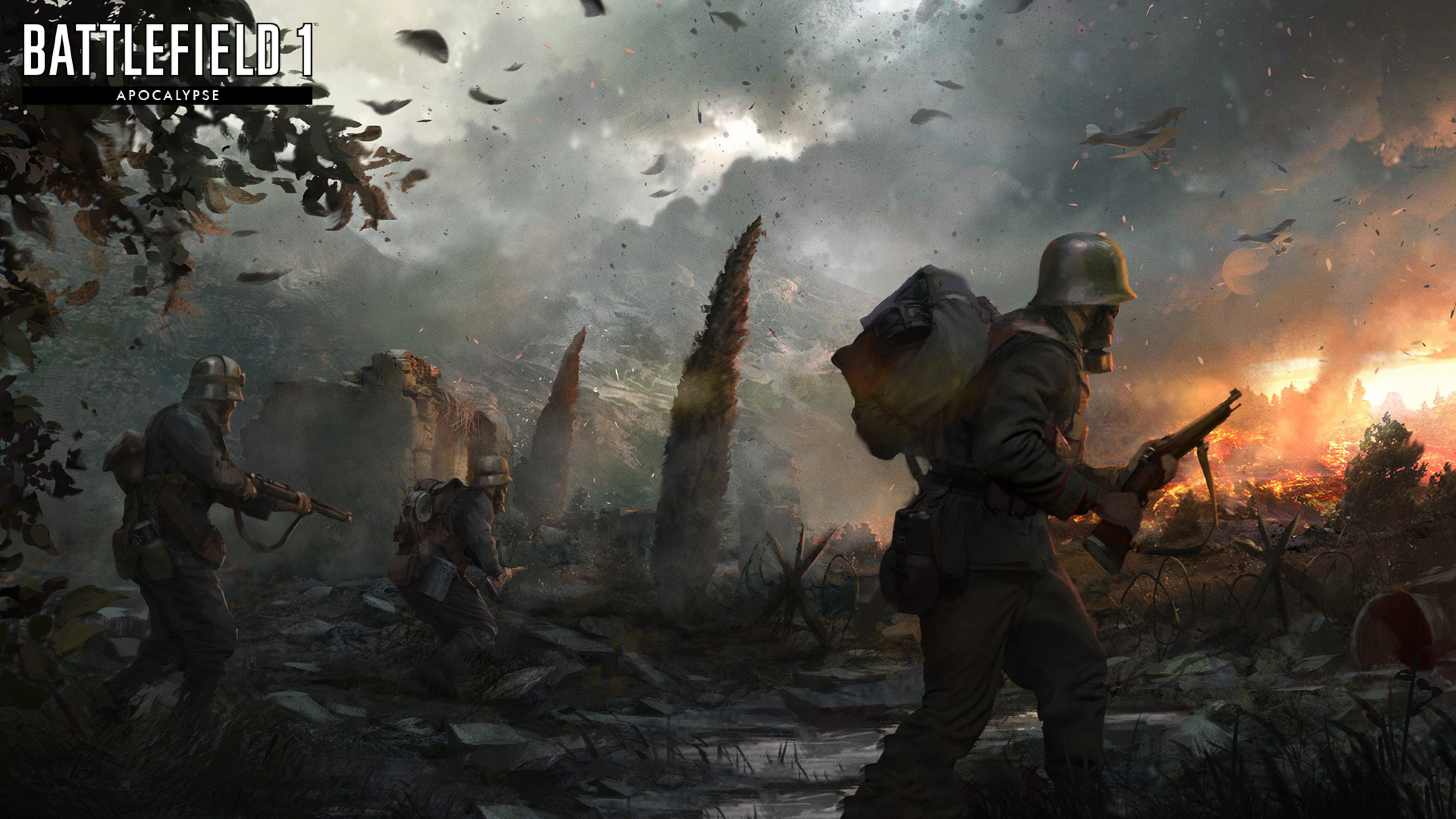 Battlefield 1 soldati campo battaglia, sparatutto FPS, 3840x2160 Ultra HD, 4K TV