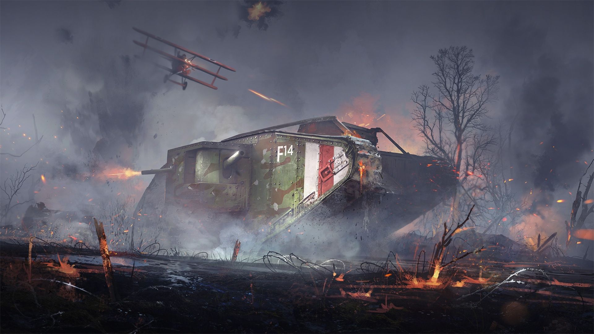 Carro armato in battaglia, Battlefield 1, 1920x1080 Full HD 1080p, PC