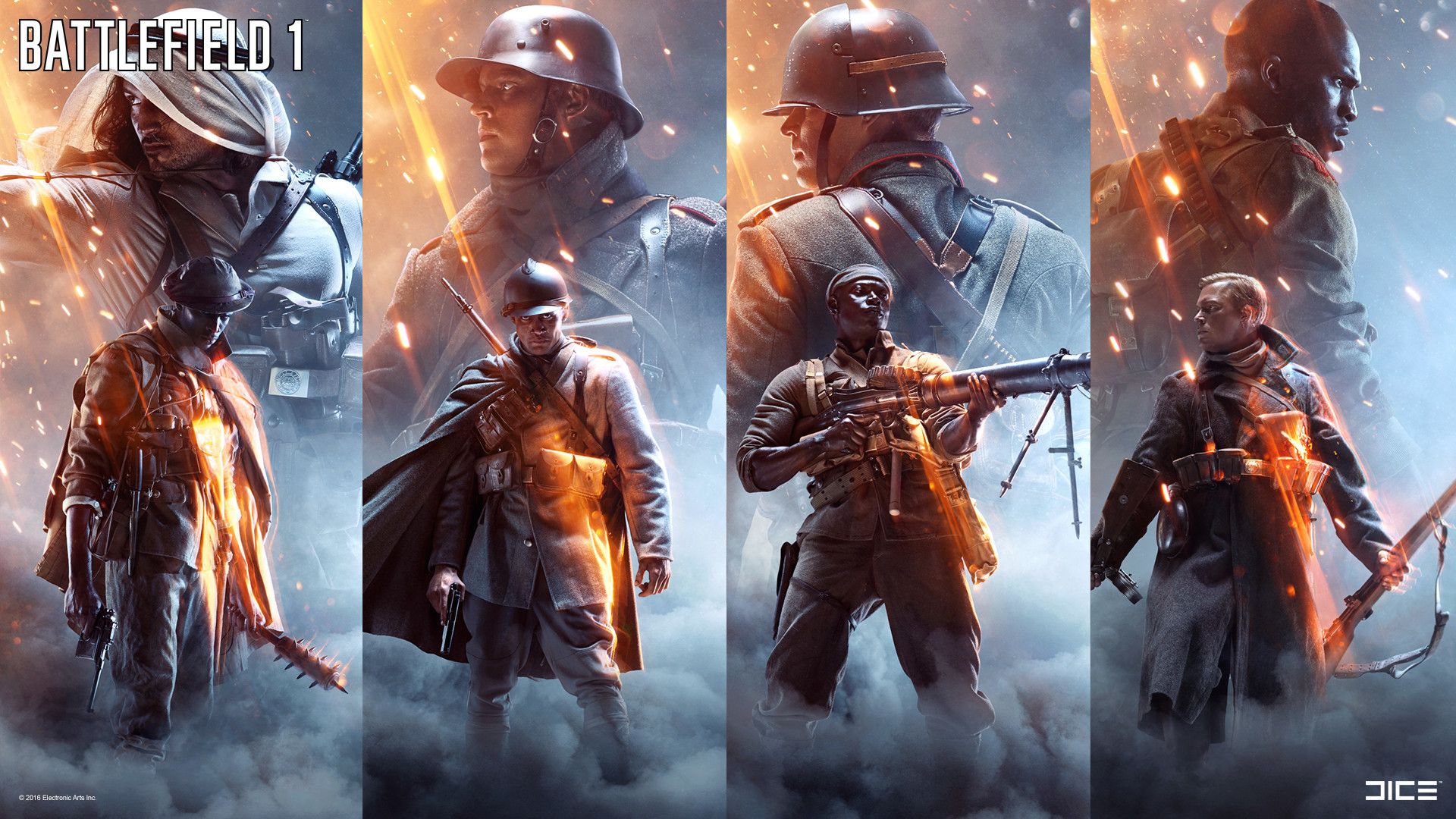Battlefield 1 soldati collage, 1920x1080 Full HD, PC