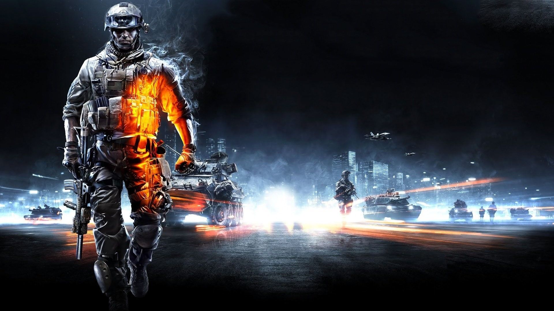Soldato Battlefield con esplosione, 1920x1080 Full HD, Desktop