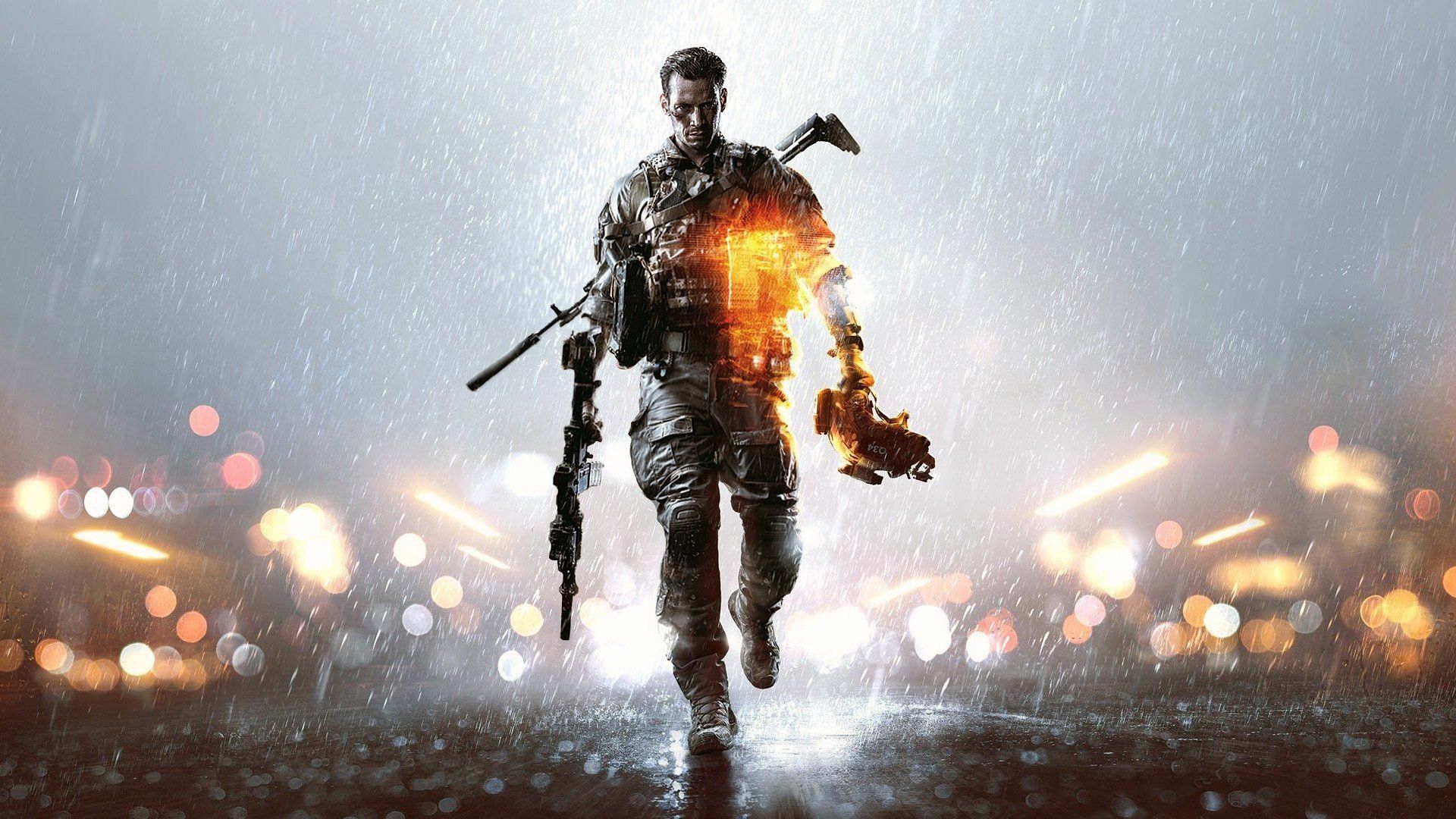 Soldato Battlefield 4 pioggia, 1920x1080 Full HD, Desktop