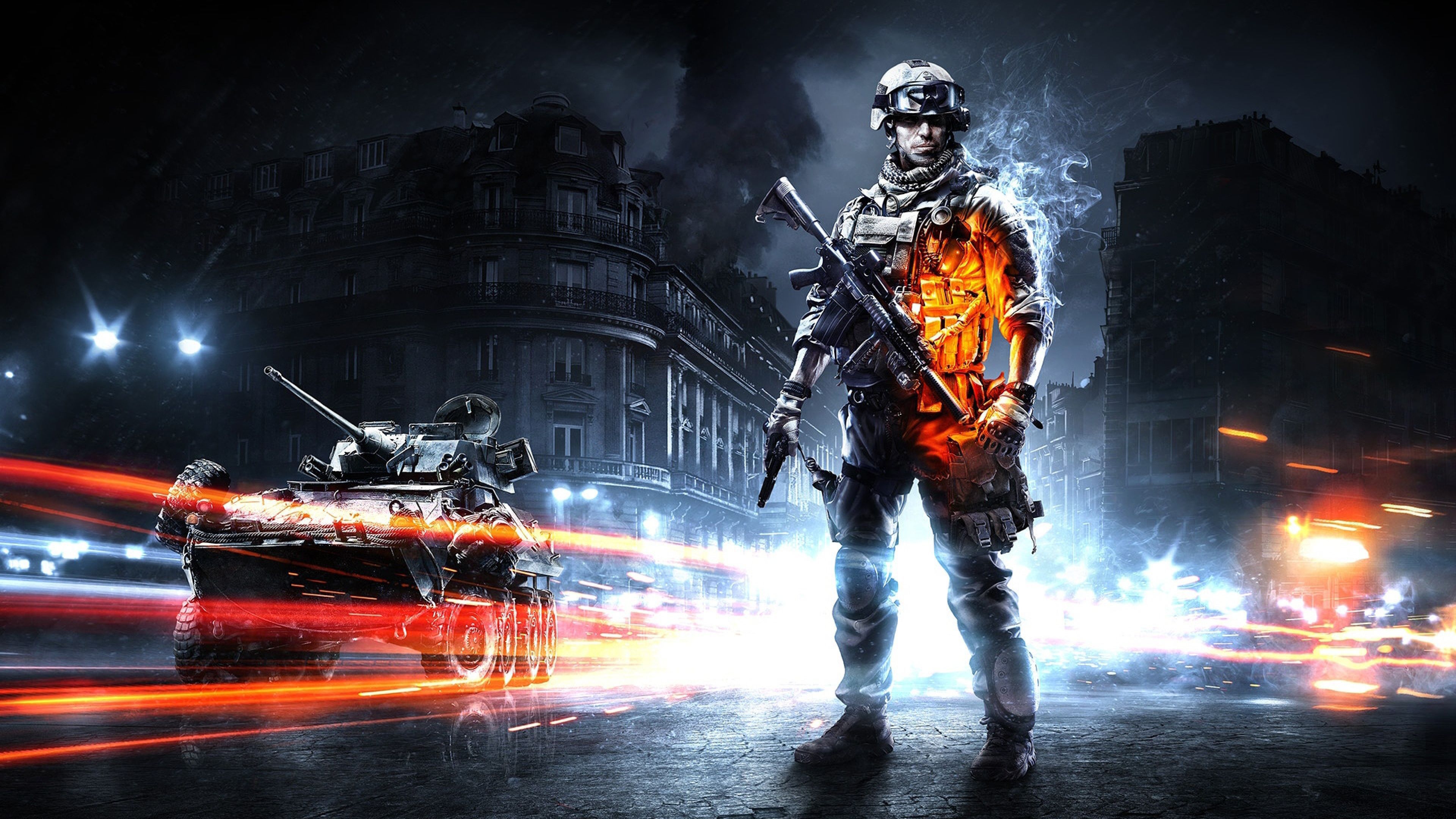 Battlefield 4 soldato città notte, 3840x2160 4K Ultra HD, Monitor 4K