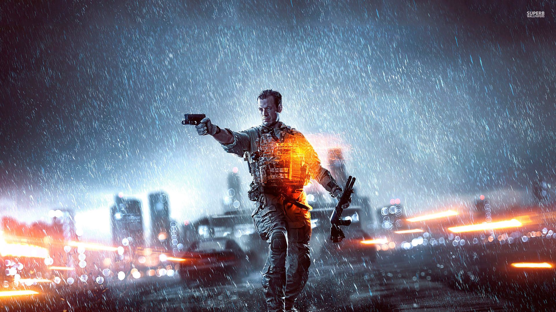 Soldato Battlefield 4 sotto pioggia, 1920x1080 1080p, Desktop