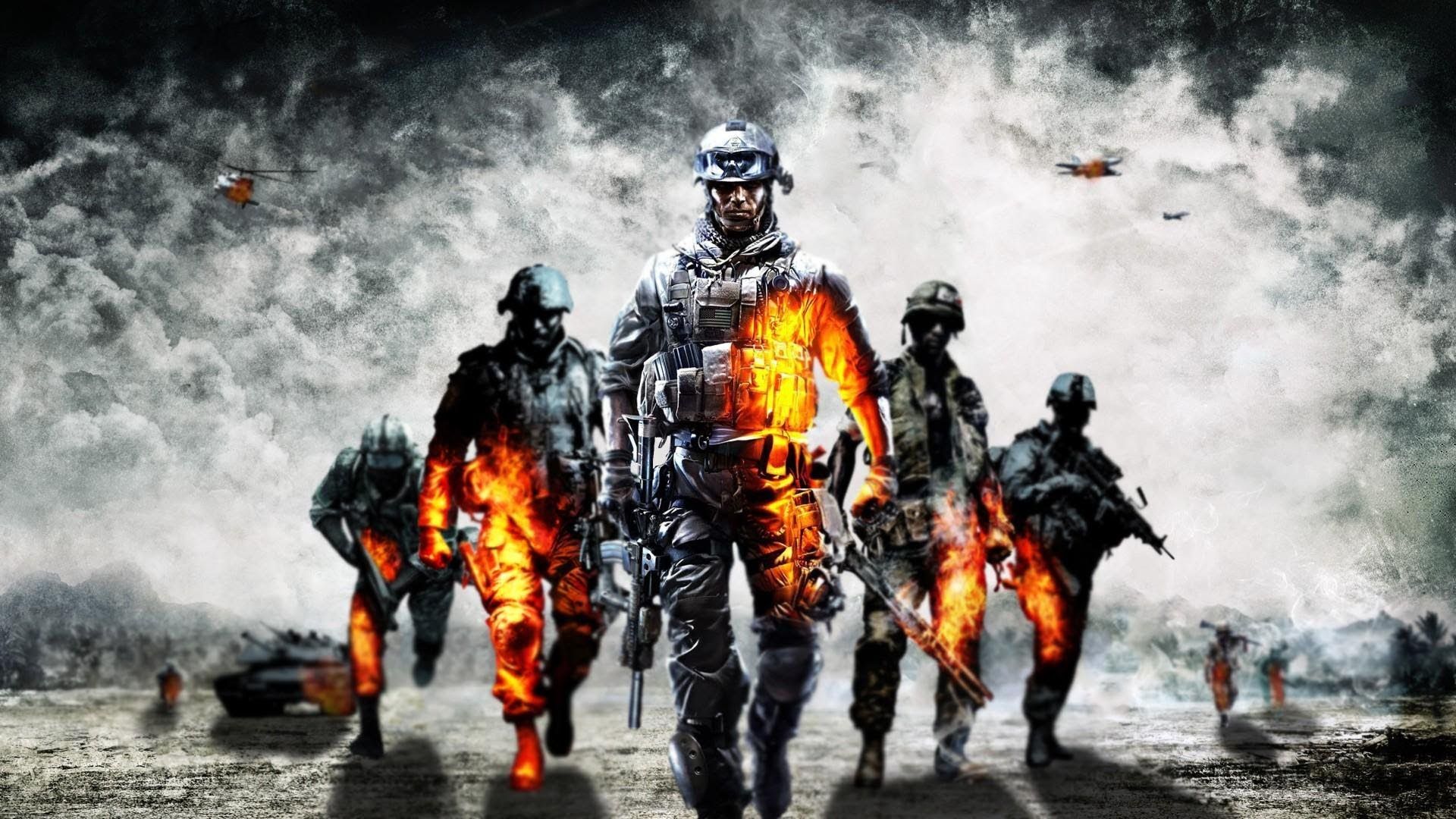 Soldati Battlefield con esplosioni, 1920x1080 Full HD, PC Desktop