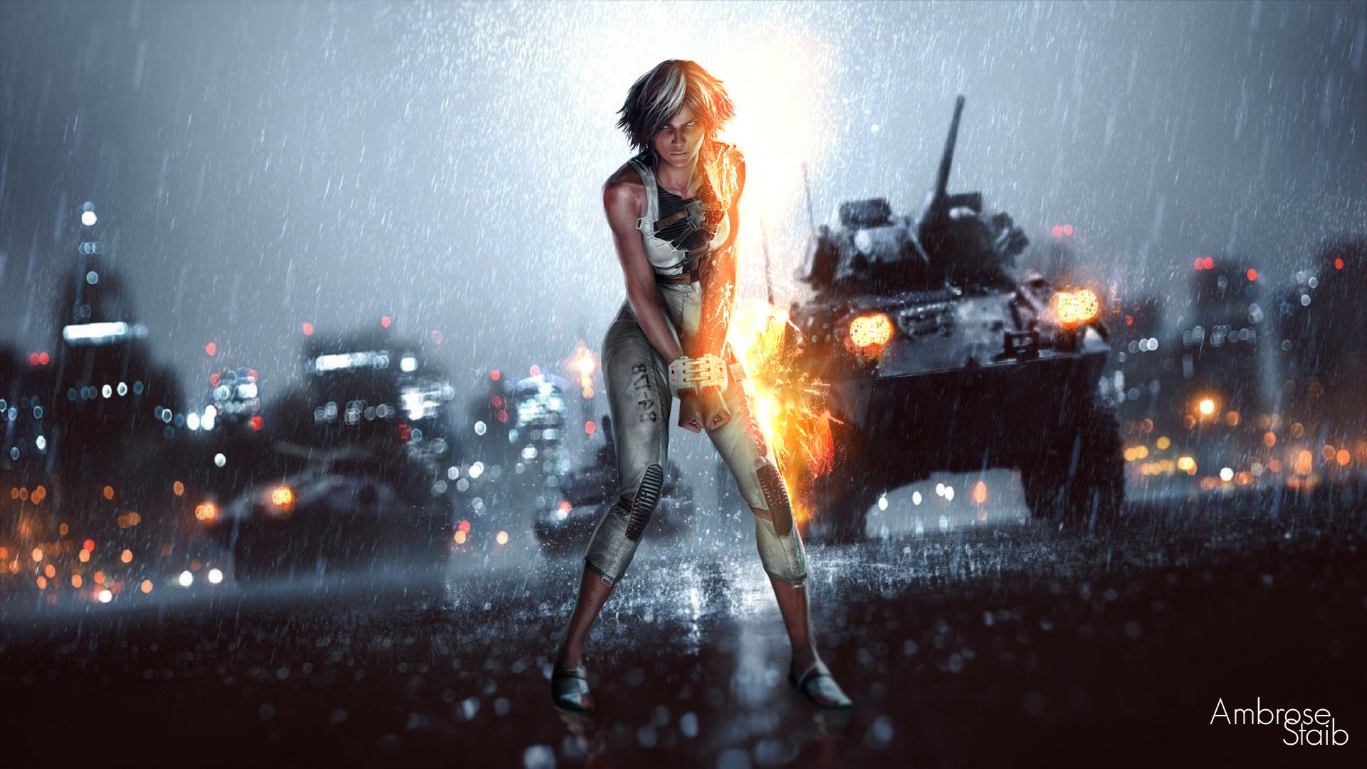 Battlefield 4 soldato città notte, 1920x1080 1080p, Desktop