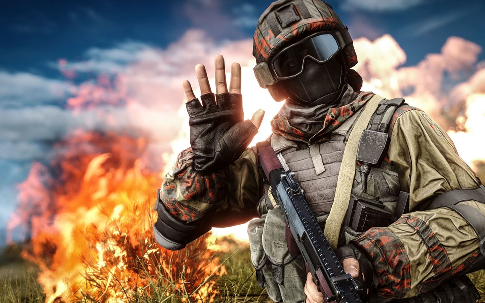 Soldato Battlefield 4 con esplosione, sparatutto FPS, 1920x1200 WUXGA, PC