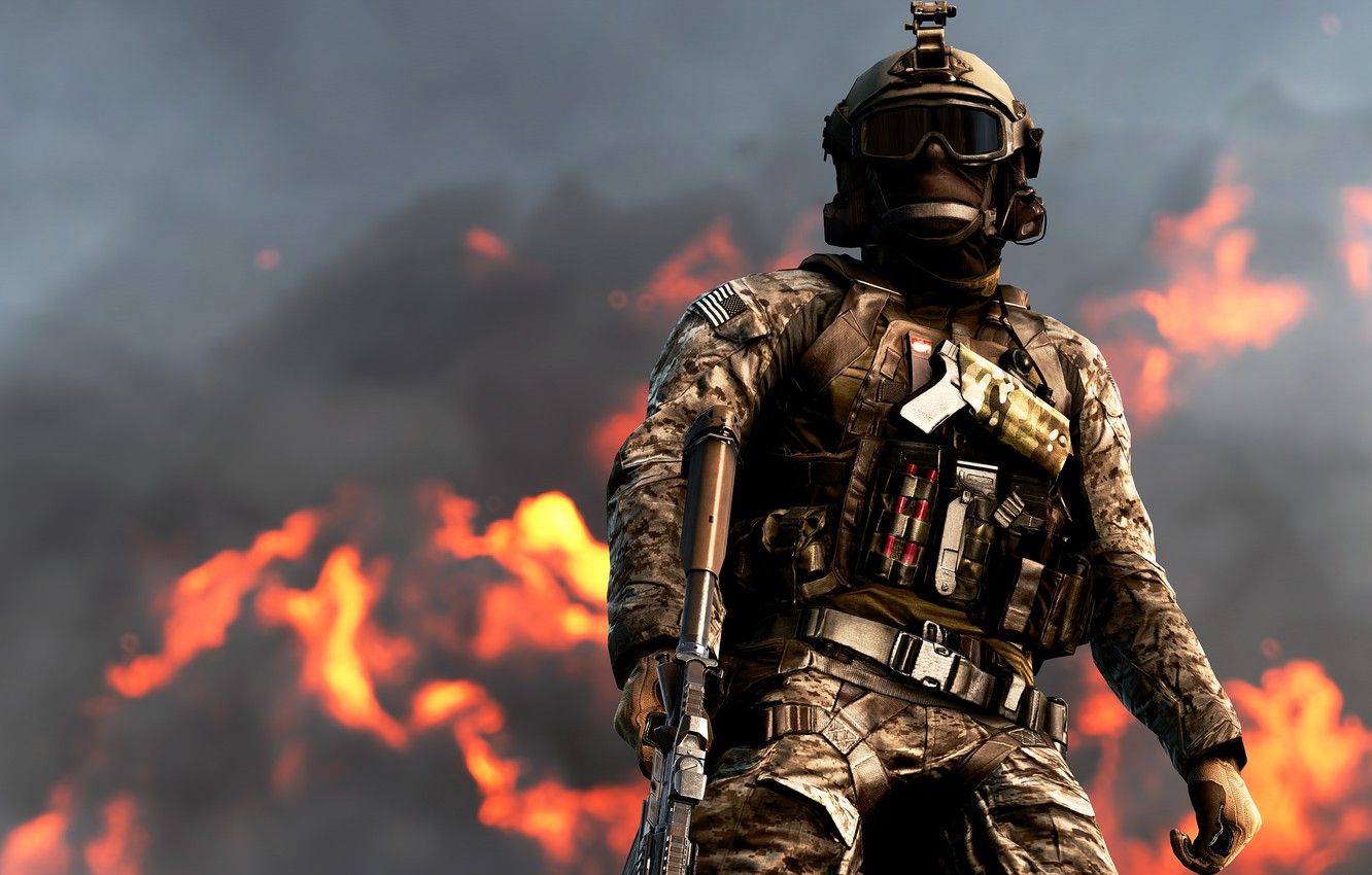 Soldato Battlefield 4 fuoco, 1332x850 720p, Lenovo Legion
