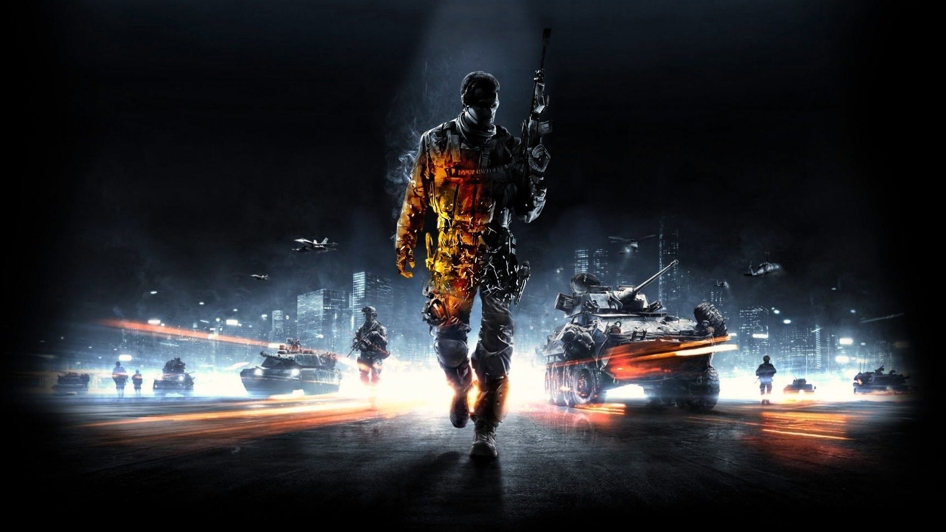 Soldato Battlefield 4 città notte, 1920x1080 Full HD 1080p, PC Desktop