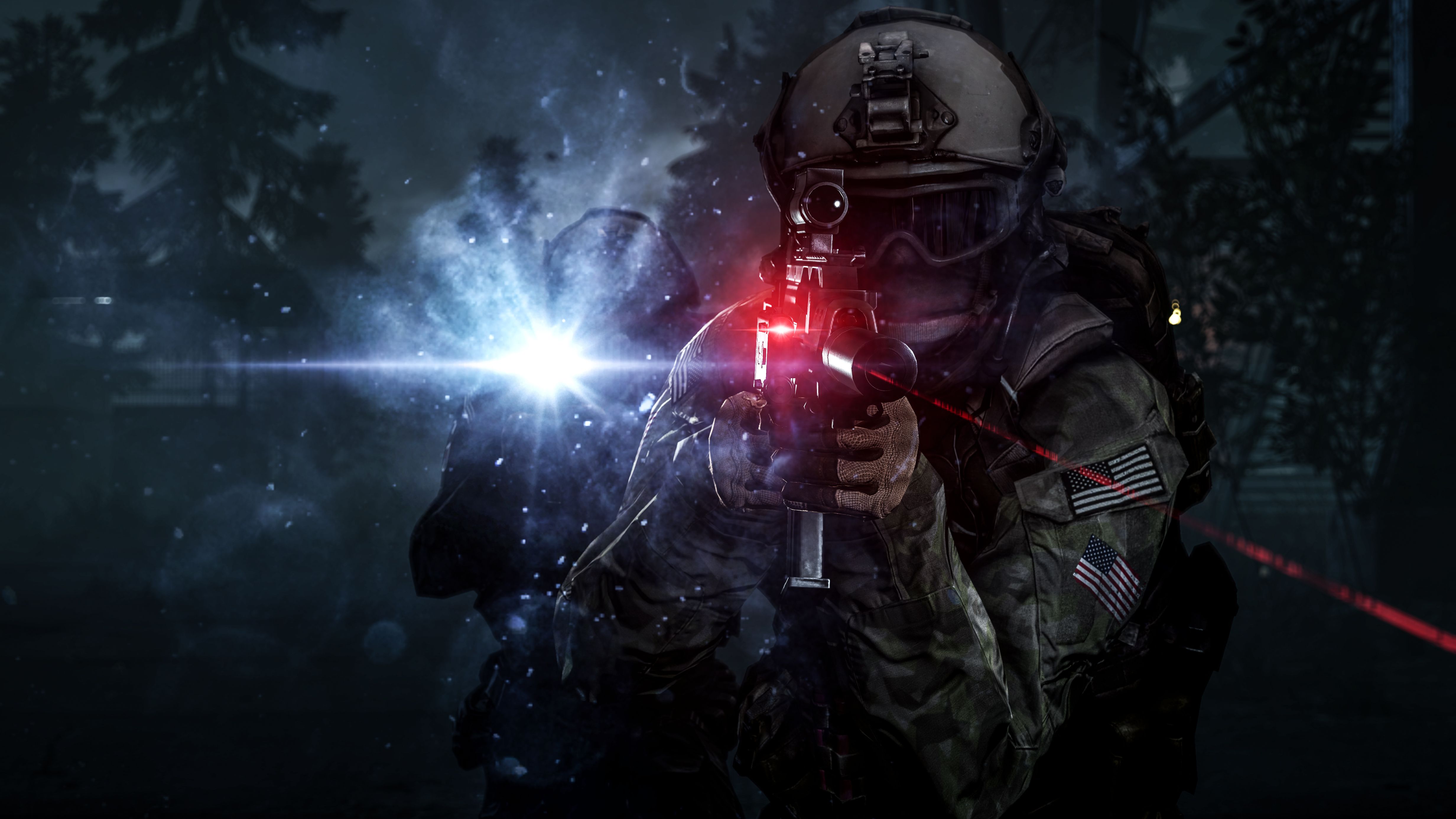 Soldato Battlefield 4 con laser, 4928x2772 Ultra HD, 4K TV