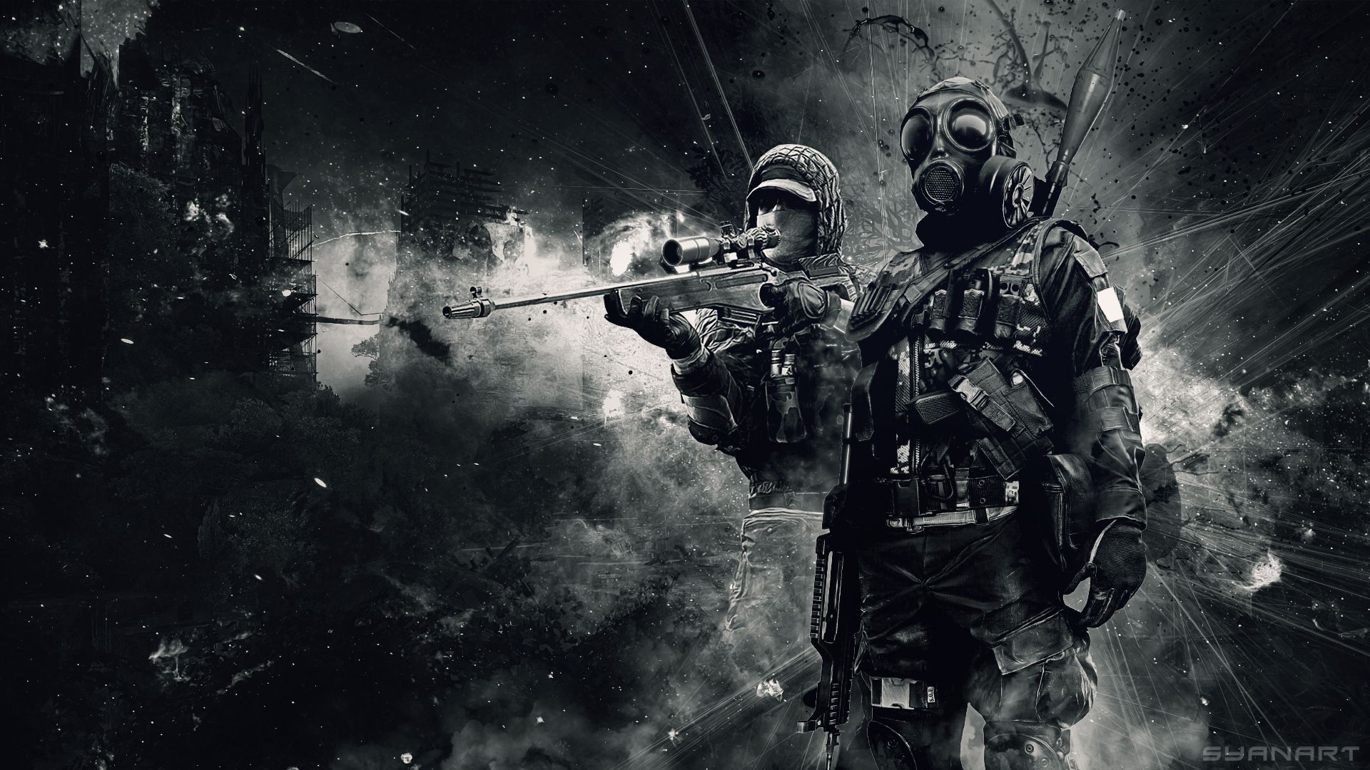 Soldati Battlefield 4 bianco e nero, 1920x1080 Full HD 1080p, PC
