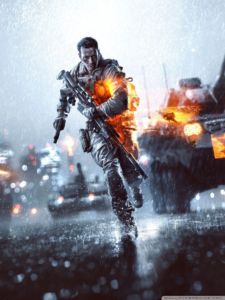 Soldato Battlefield 4 in azione, DICE, 768x1024 Full HD Verticale, Smartphone