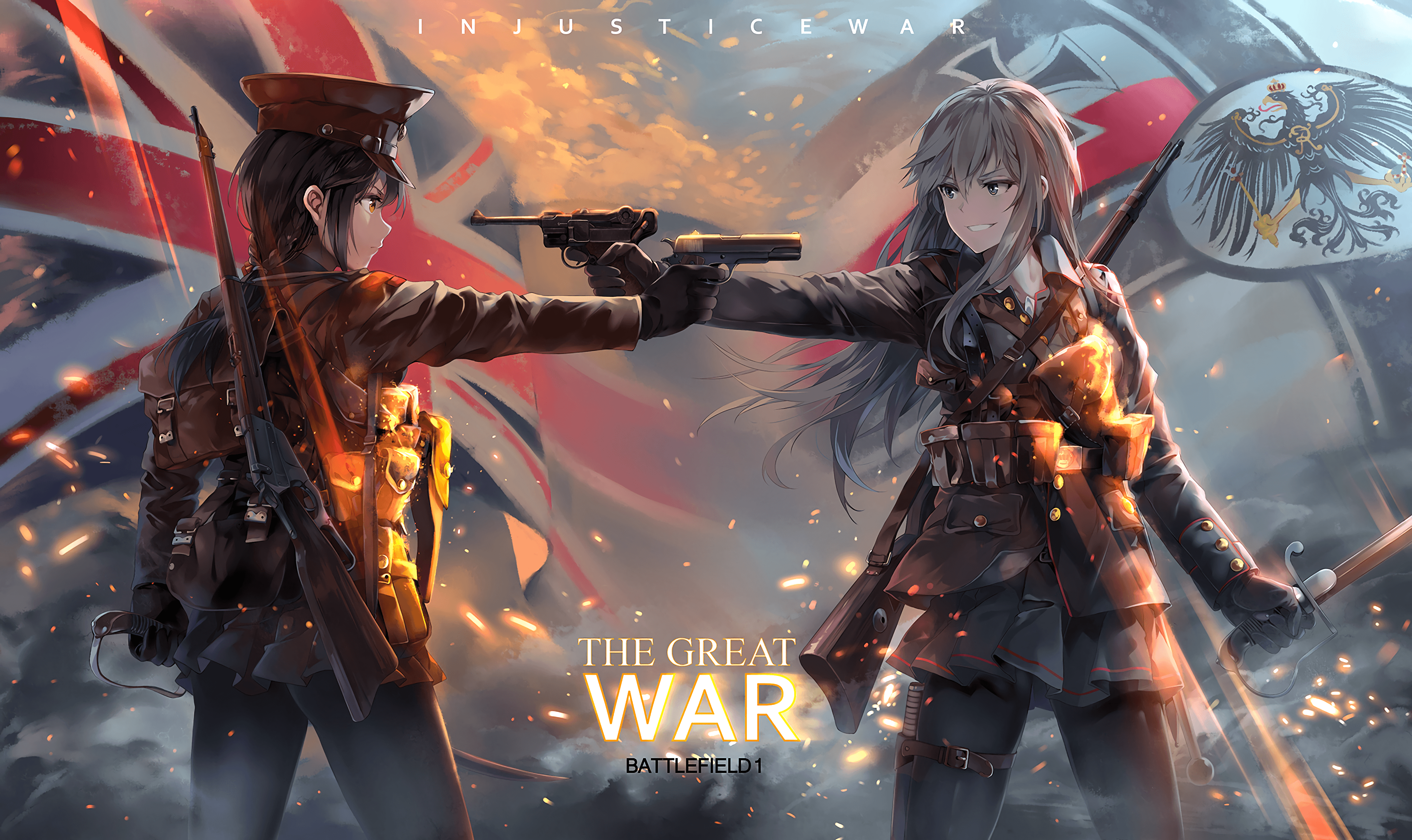Soldato e ragazza Battlefield 1, sparatutto FPS, 4000x2380 4K Ultra HD, Monitor 4K
