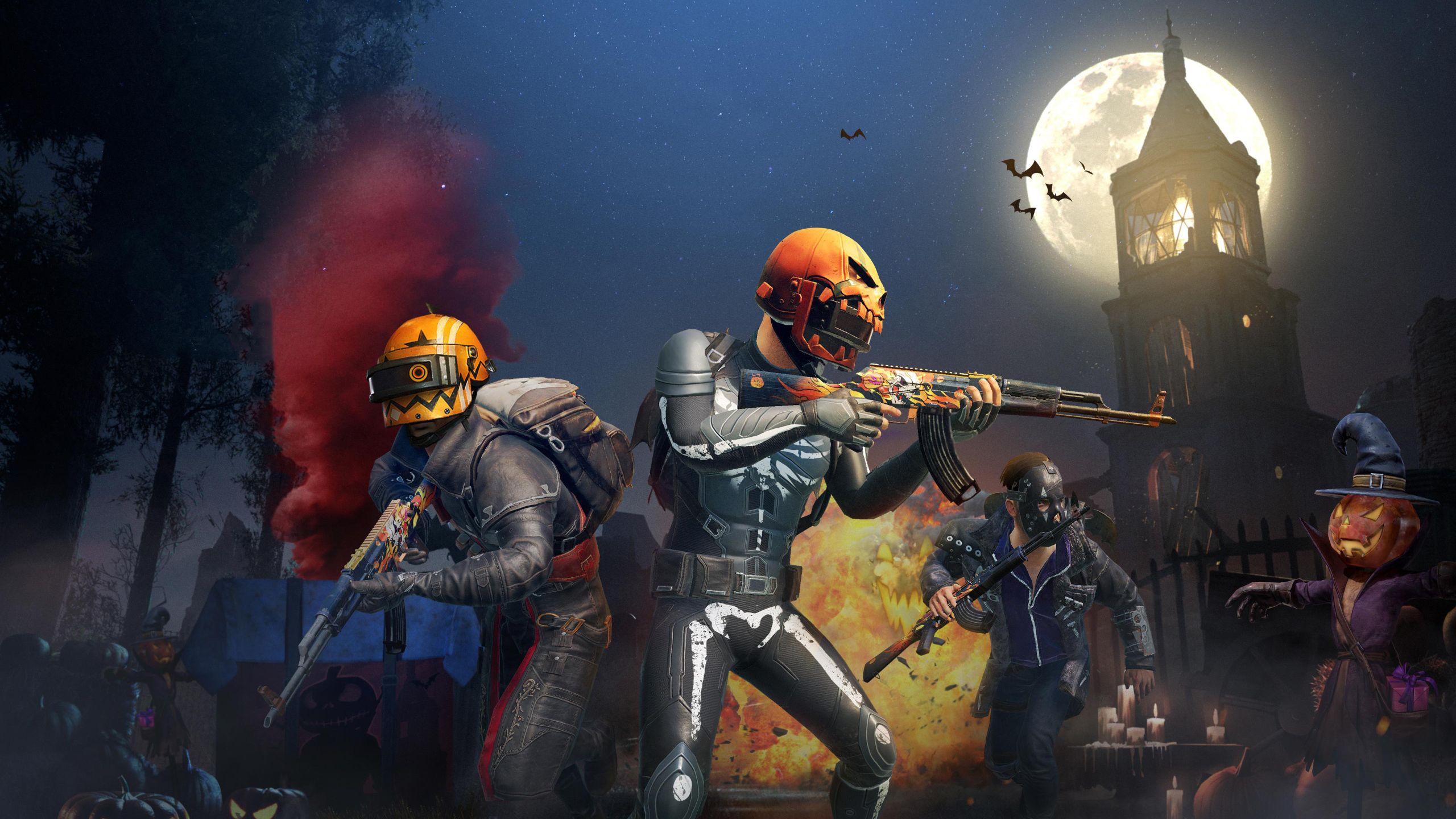 PUBG personaggi Halloween notturno, 2560x1440 1440p, Desktop