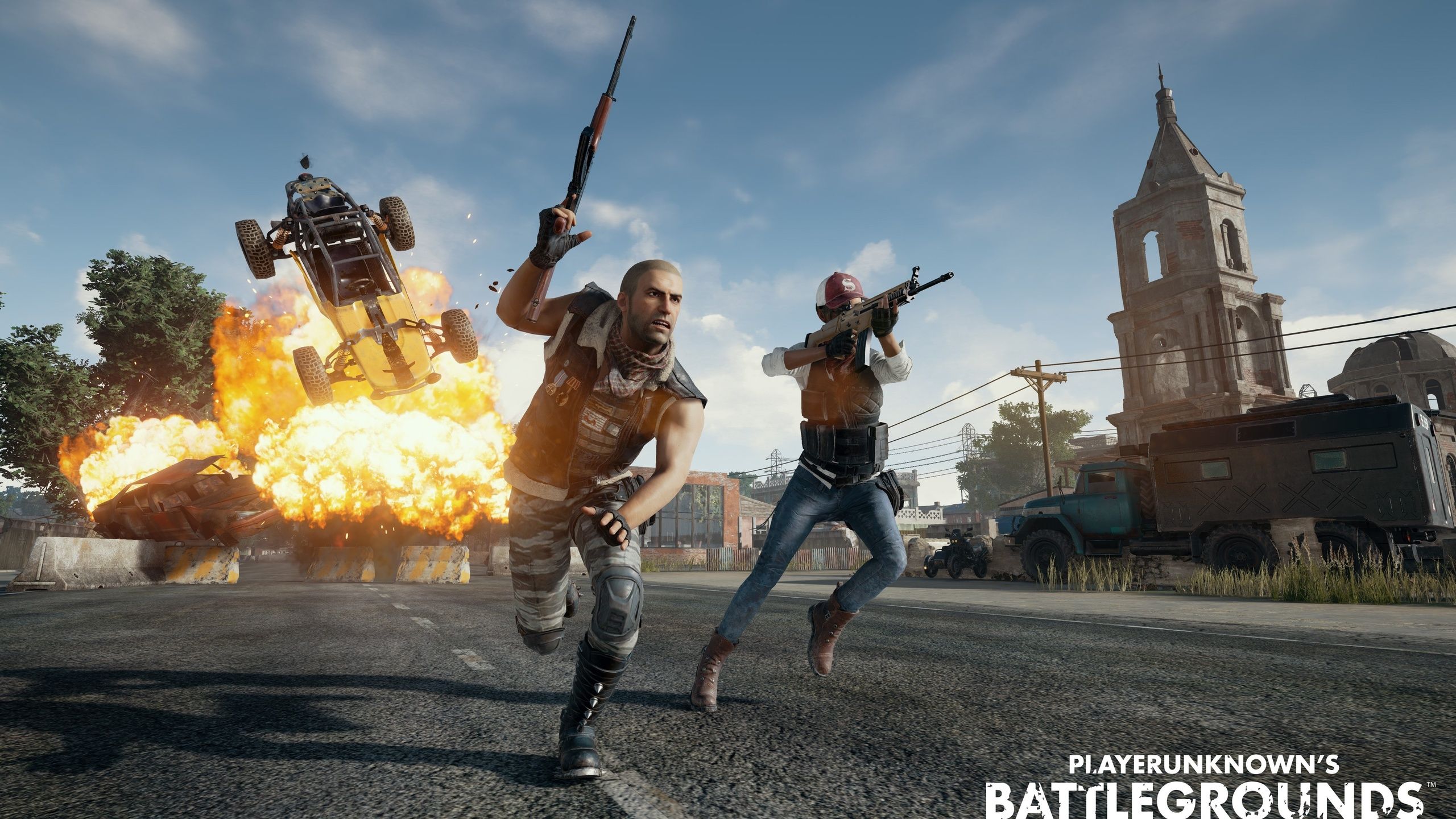 PUBG Battlegrounds combattimento urbano, battle royale, 2560x1440 QHD, Laptop