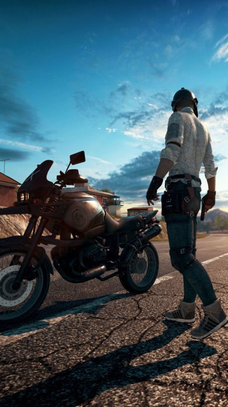 PUBG personaggio con moto, 800x1423 Verticale, Telefono