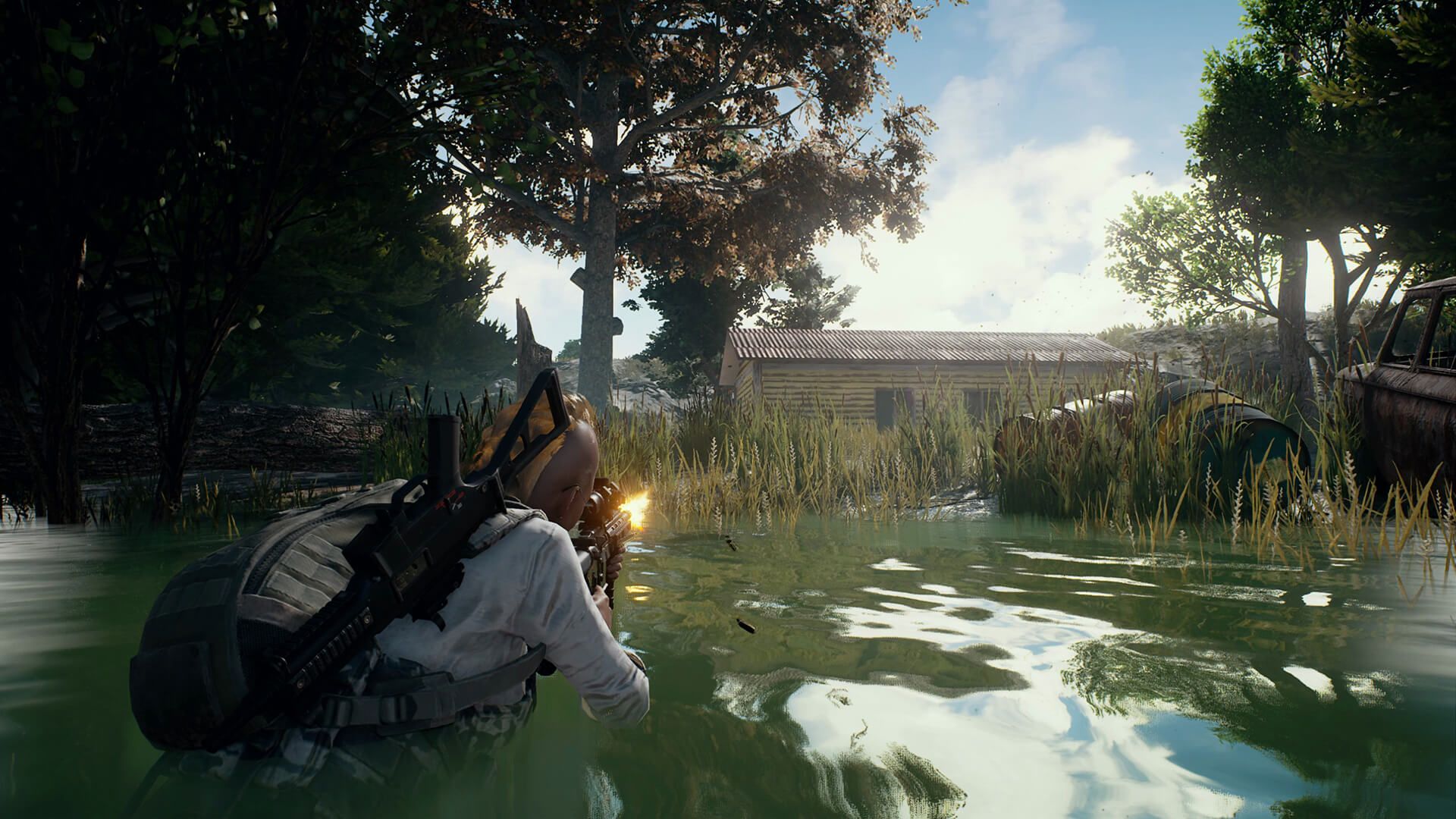 Personaggio PUBG accovacciato in acqua, 1920x1080 1080p, Laptop
