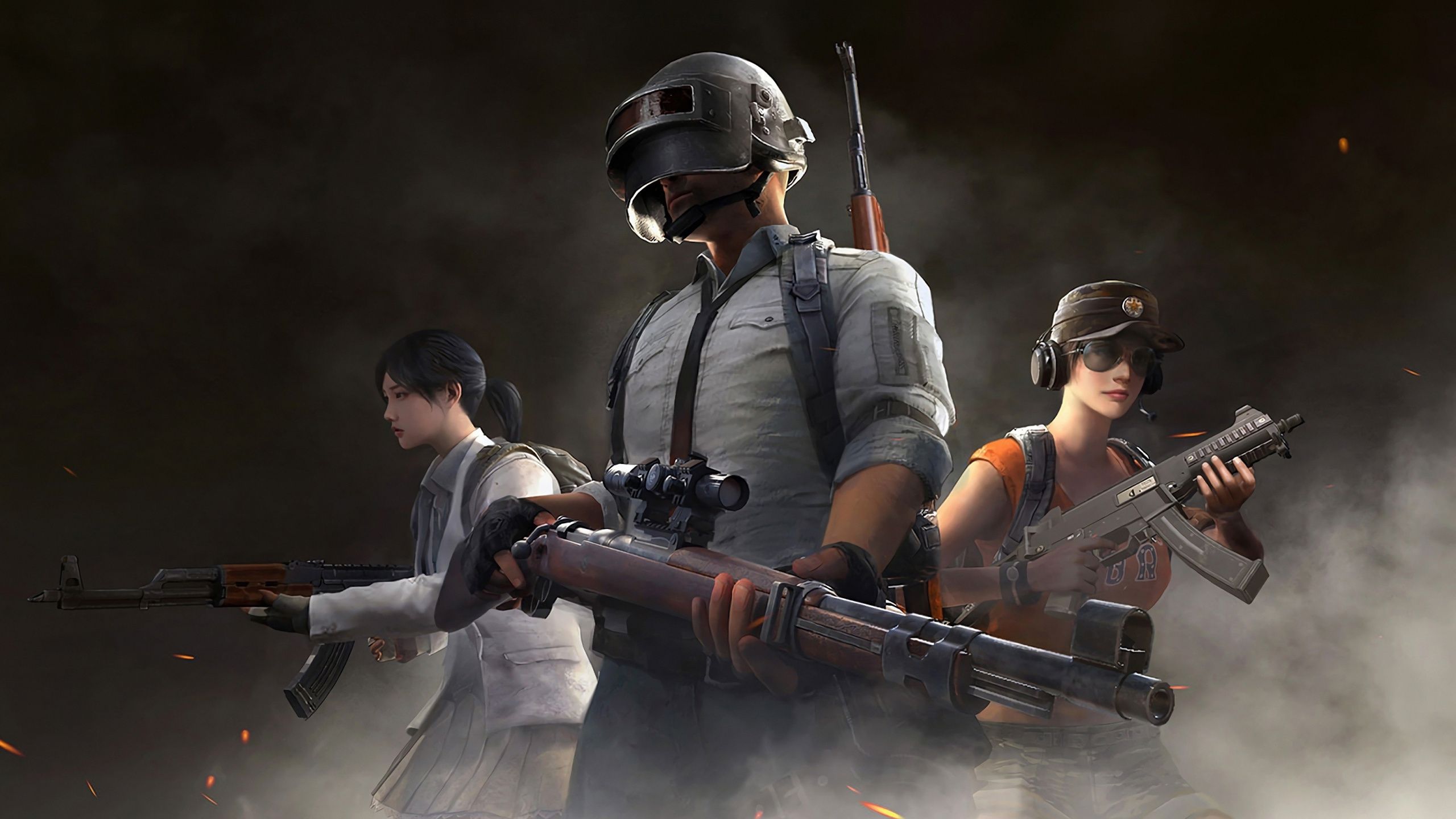 Personaggi PUBG con armi, 2560x1440 2K QHD, PC