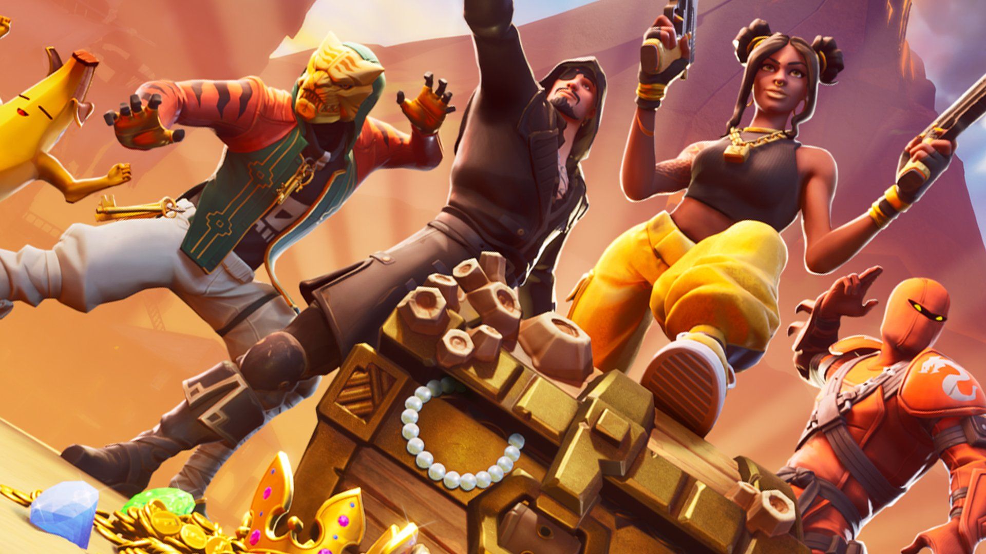 Personaggi Fortnite forziere tesoro, 1920x1080 1080p, Laptop