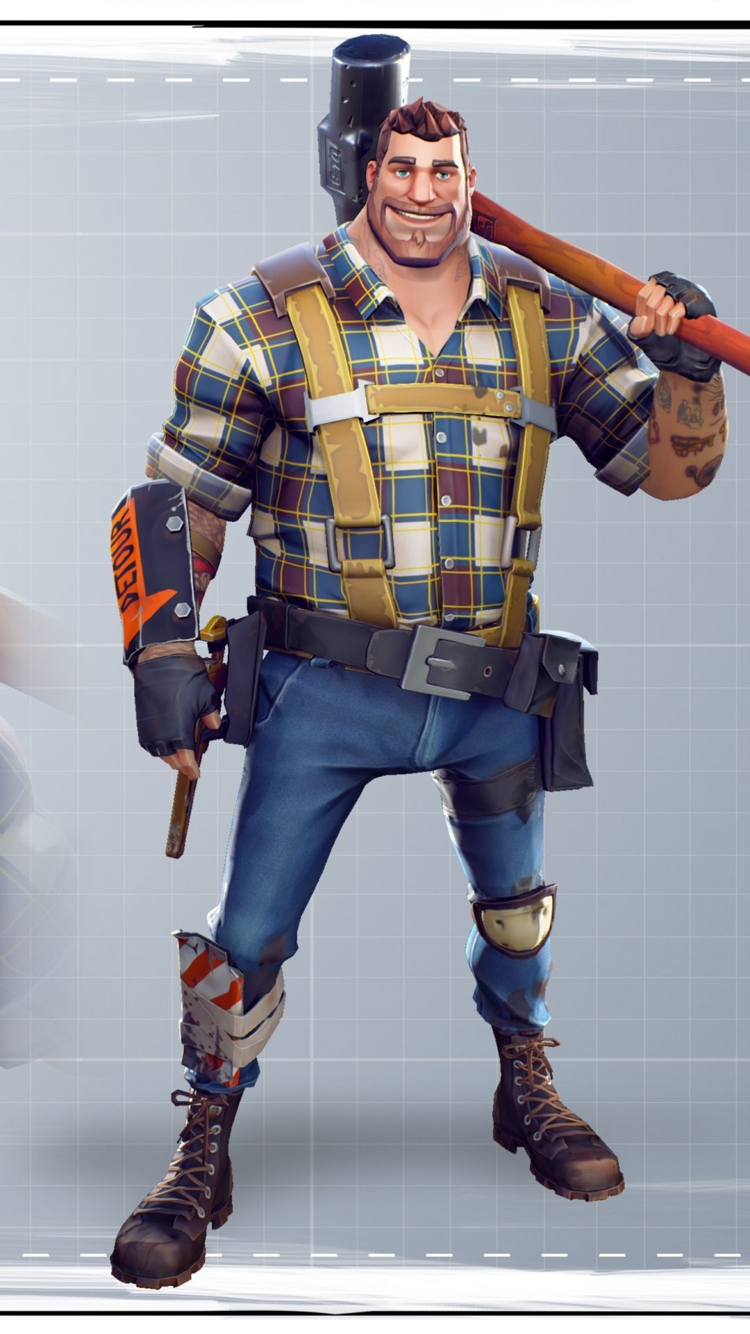 Personaggio Fortnite Constructor con martello, 1080x1920 Verticale, Mobile