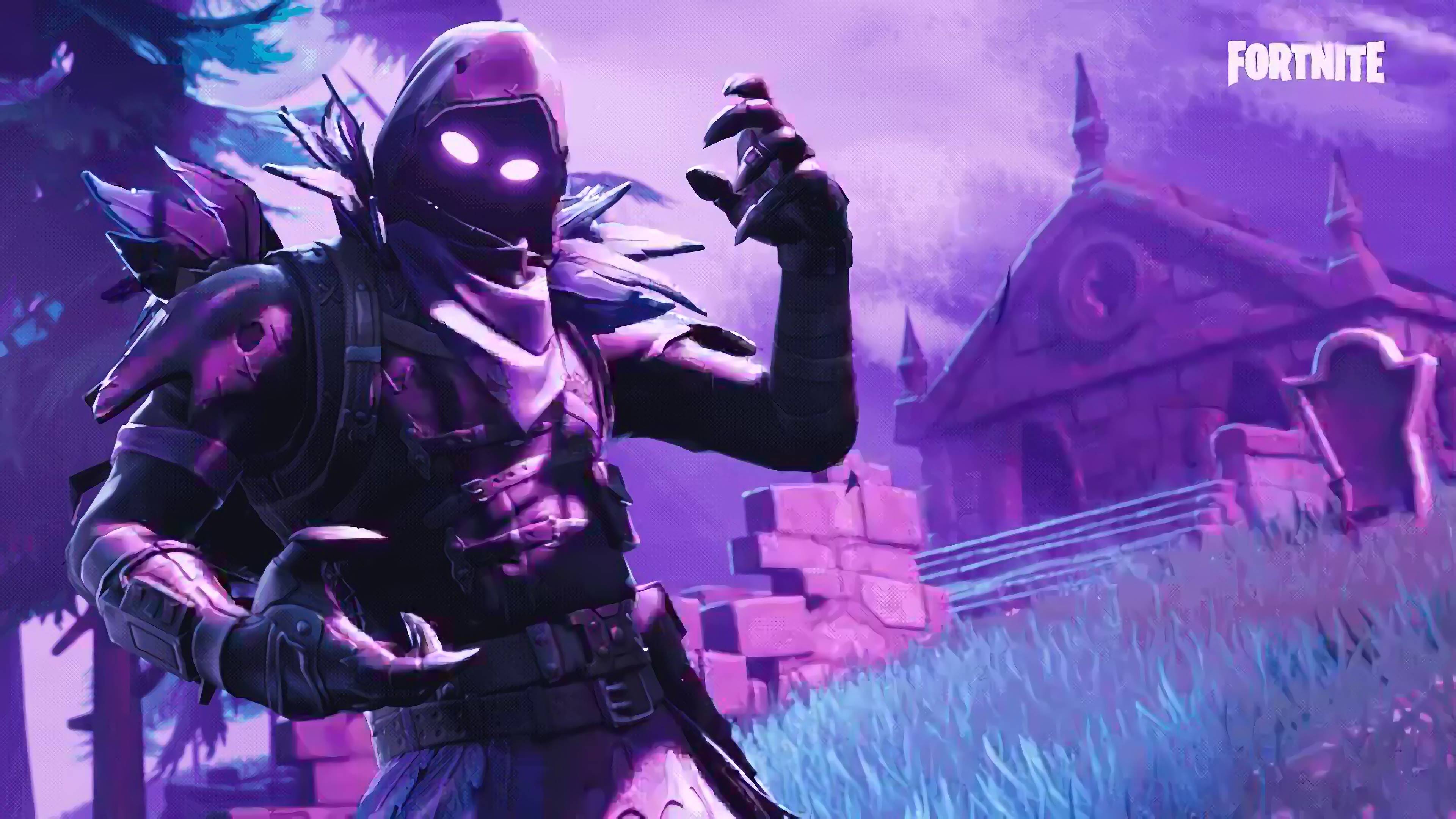 Skin Raven Fortnite viola, 3840x2160 Ultra HD, 4K TV