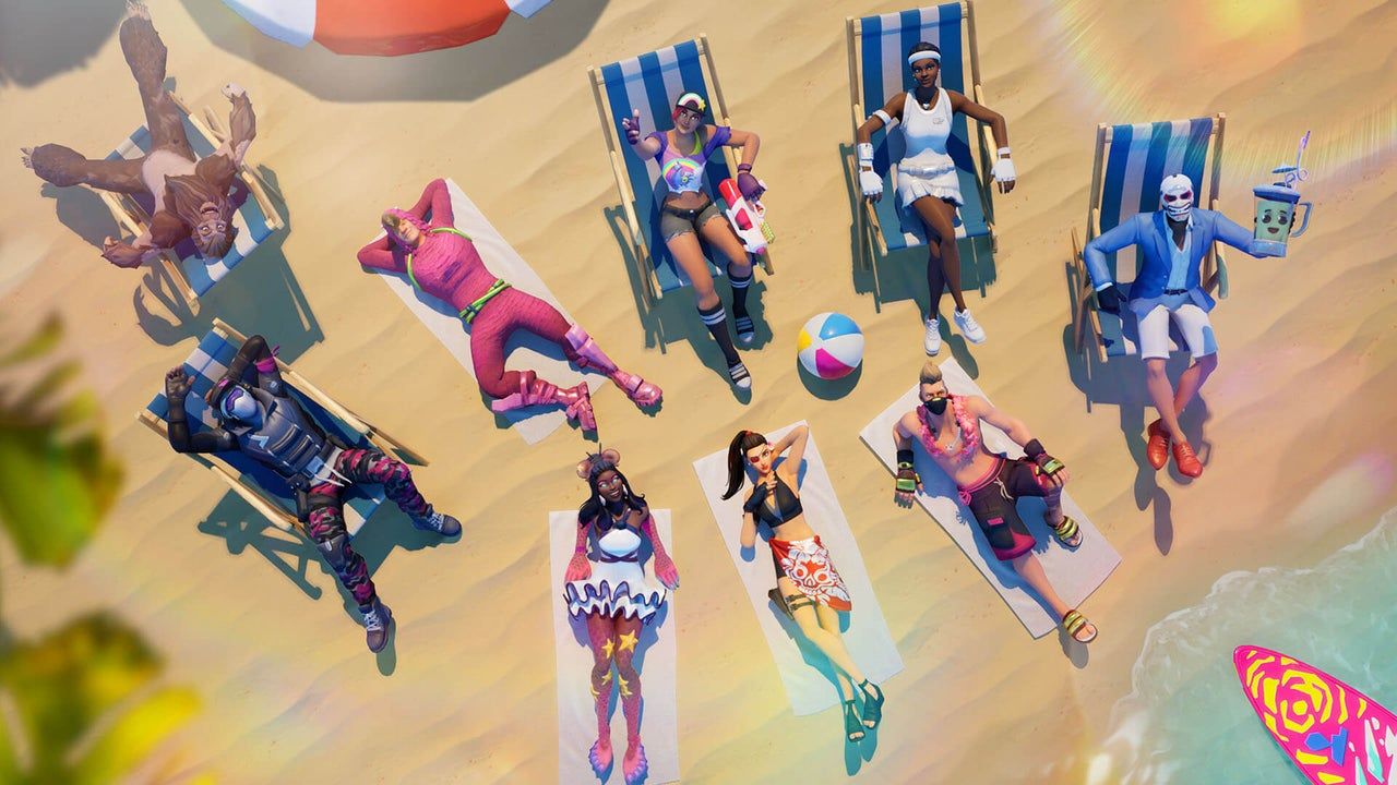 Personaggi Fortnite in spiaggia, 1280x720 720p, Laptop